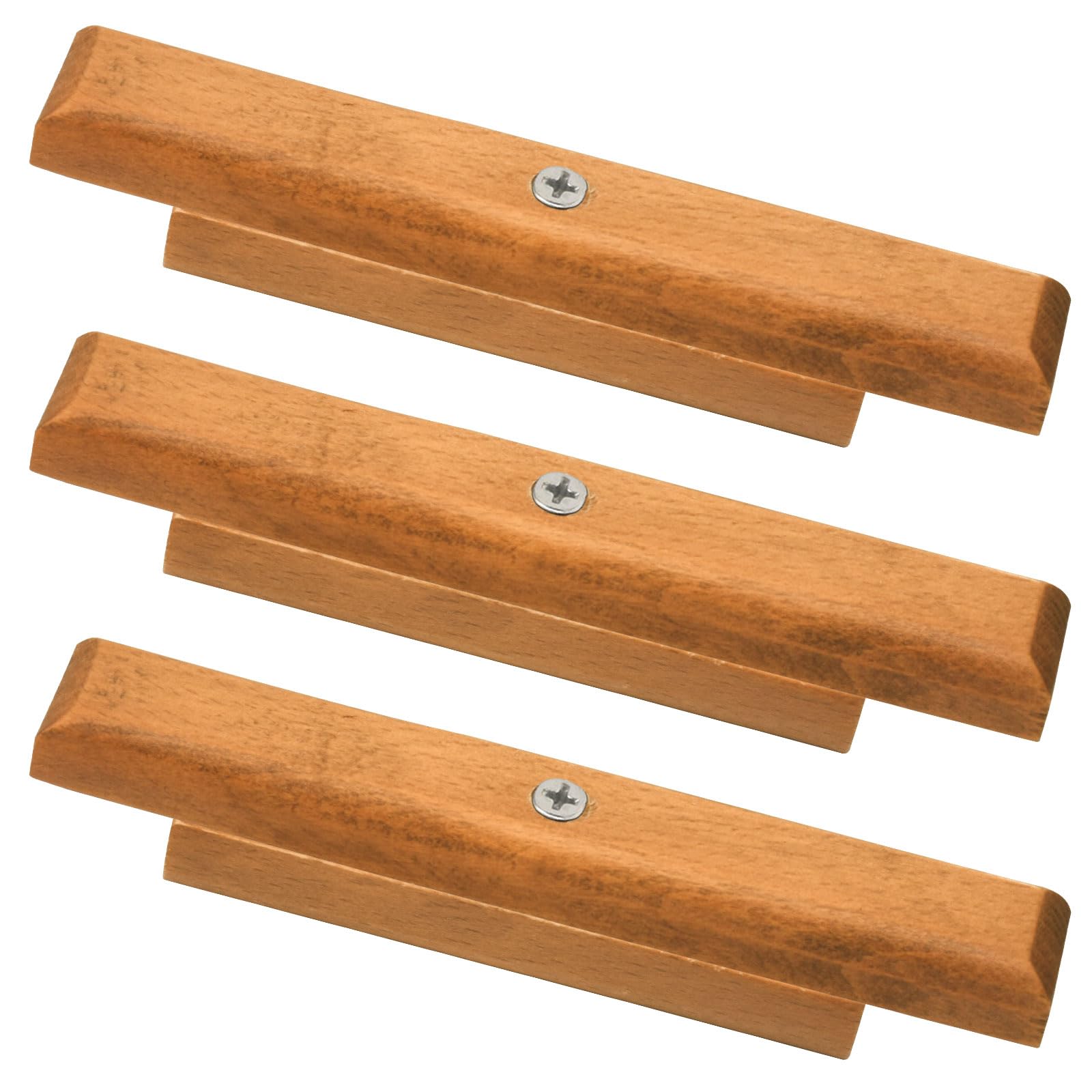3Pack Cherry Wood Replacement Handle for 22.5 & 18.5 One Touch Grills Compatible with Weber Charcoal Grill Including Mounting Sc
