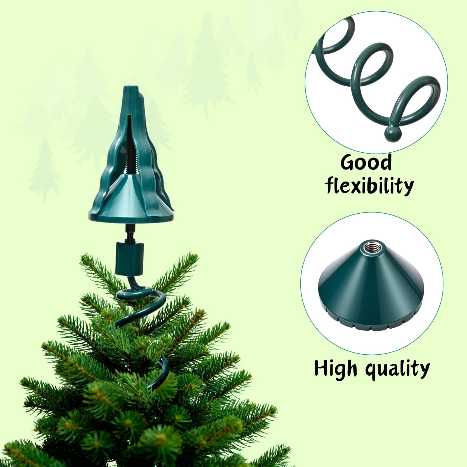 Christmas Tree Topper Holder - Twist-On Universal Christmas Tree Topper Support - Stabilizer with Adjustable Accessory - Fits Al