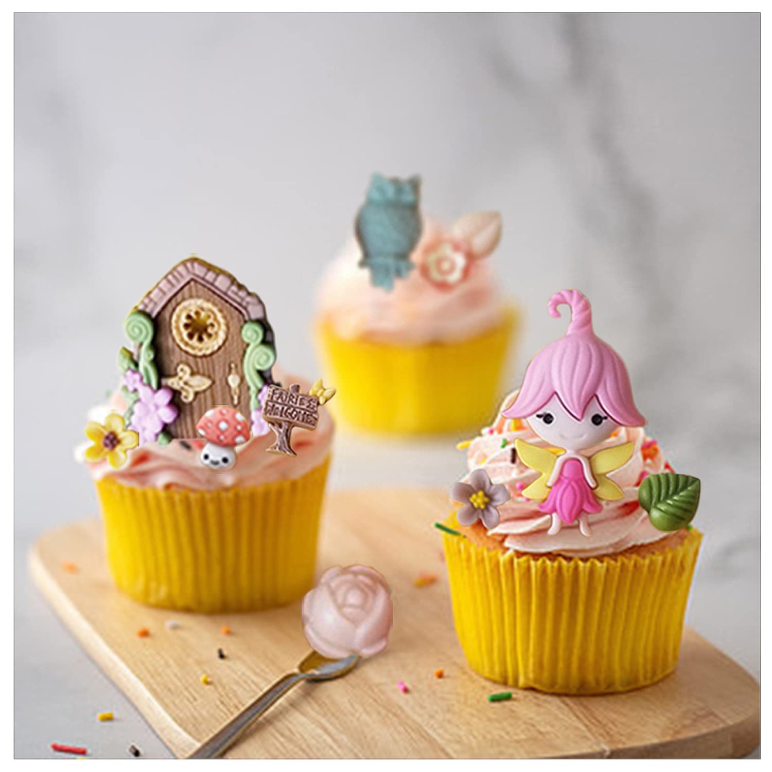 Zixiang Enchanted Vintage Fairy Garden Fairy Gnome Home Door Window Silicone Molds Flower Leaf Mushroom Fondant Mold For Rose Ca