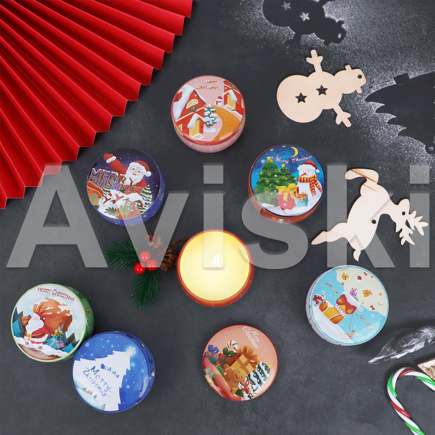 12 PCS Christmas Scented Candles, 2.5OZ Jar Candles, 12 Christmas Fragrances Candle Set for Women, Mom, Grandma, Godmother, Cowo