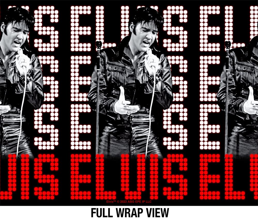 Elvis Official 1968 24 Oz Insulated Canteen Water Bottle, Leak Resistant, Vacuum Insulated Stainless Steel With Loop Cap, Black