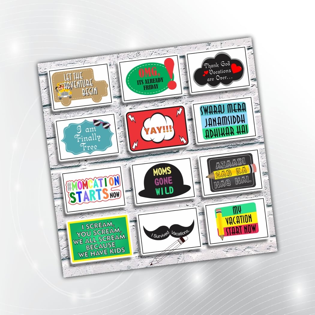 PartyStuff Mother Theme Props  Relaxed Mom School Reopens Props (12 Cards)