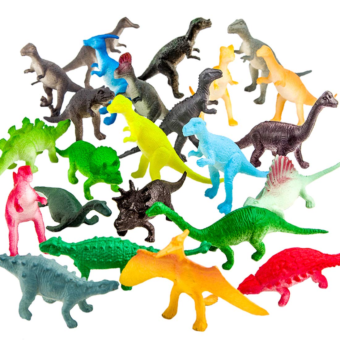 82 Piece Mini Dinosaur Toy Set For Dino Party Favor Supplies Birthday Cupcake Toppers - Assorted Vinyl Plastic Figure Toys For K