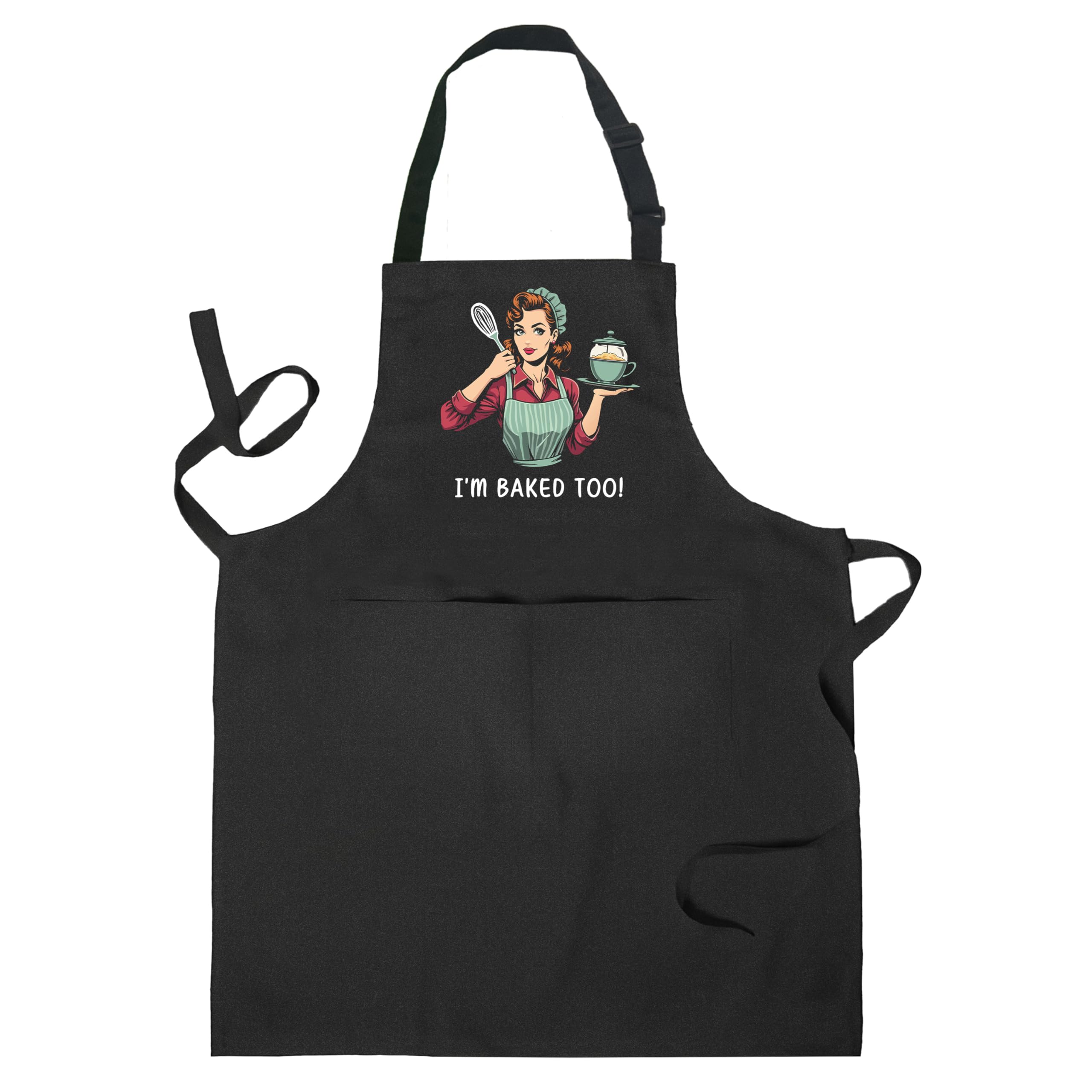 Coweb Funny Baking Apron For Women, Gifts For Baking Lovers Kitchen Bbq Aprons, Baker Gifts For Women, IM Baked Too Funny Water