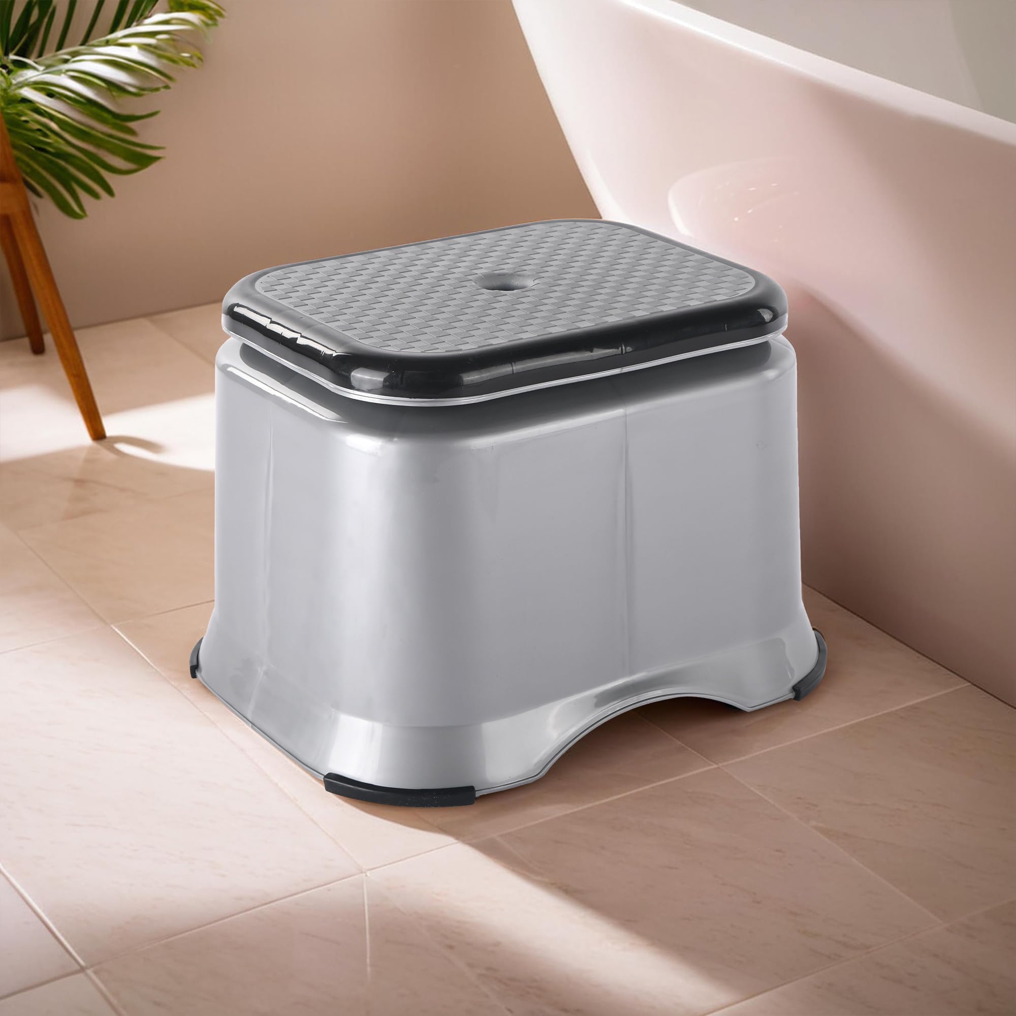 Heart Home Anti-Slip Bathroom Stool For Bathing | Comfortable Indoor & Outdoor Machiya For Sitting | Durable Adults Bath Stool &