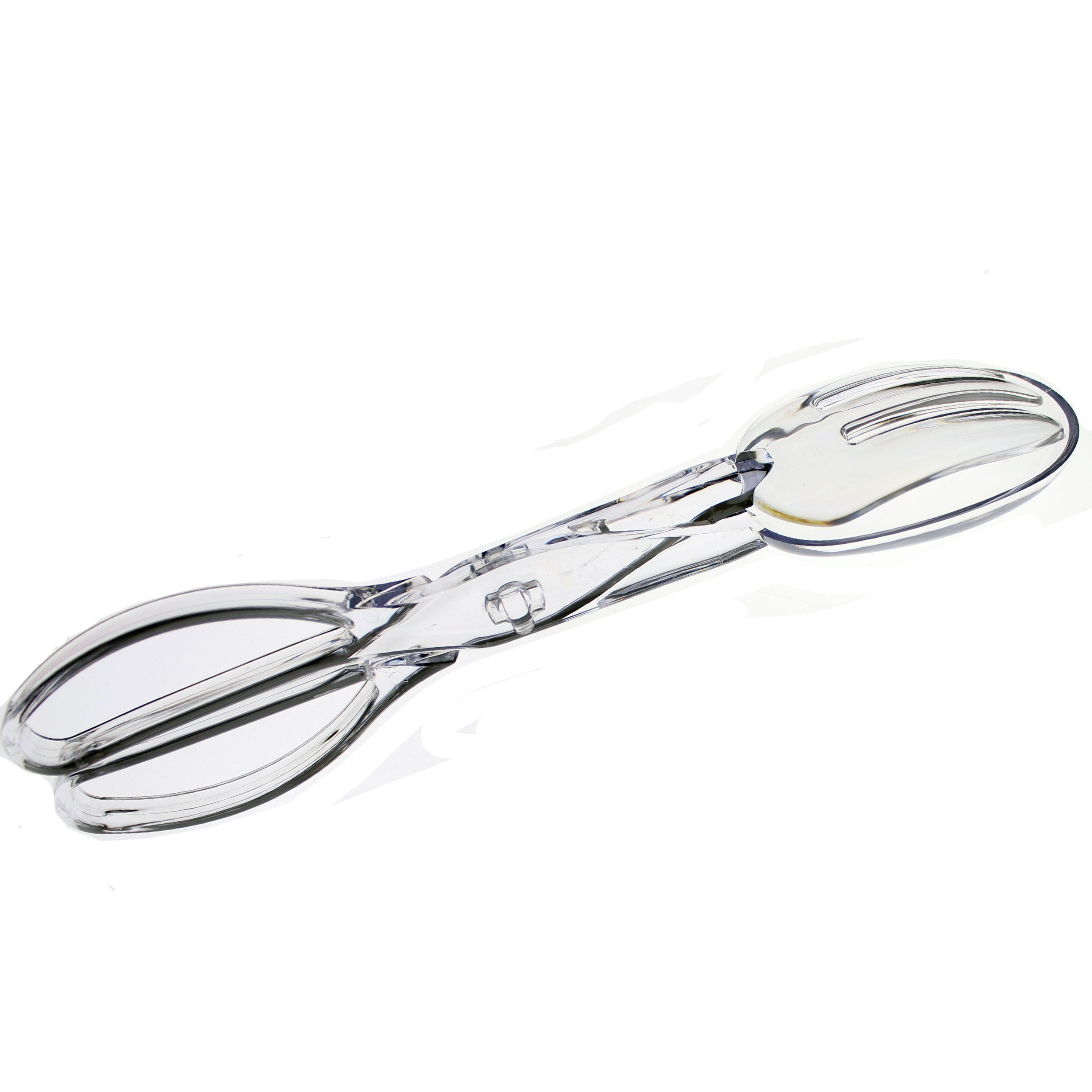 Exquisite Clear Deluxe Plastic Salad Tongs - Premium Quality - Resposable - 6 Count