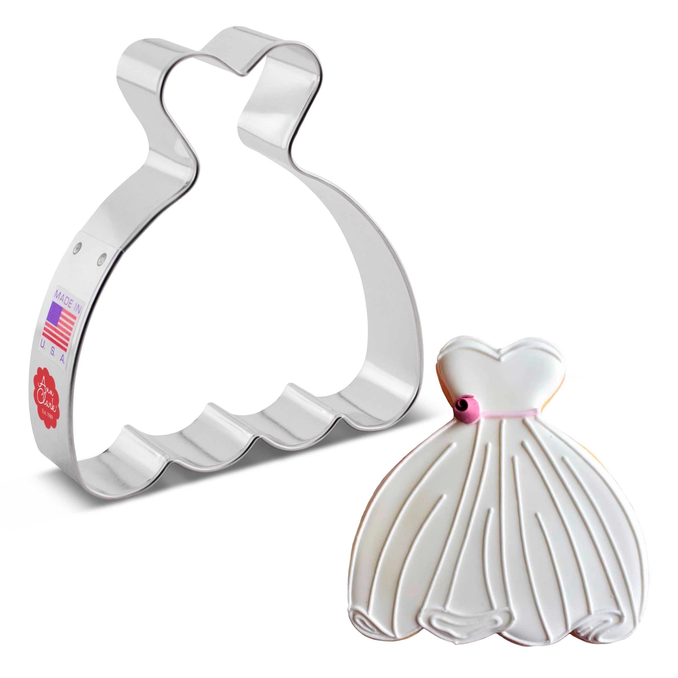 Wedding Dress/Ball Gown Cookie Cutter, 4'' Made In Usa By Ann Clark