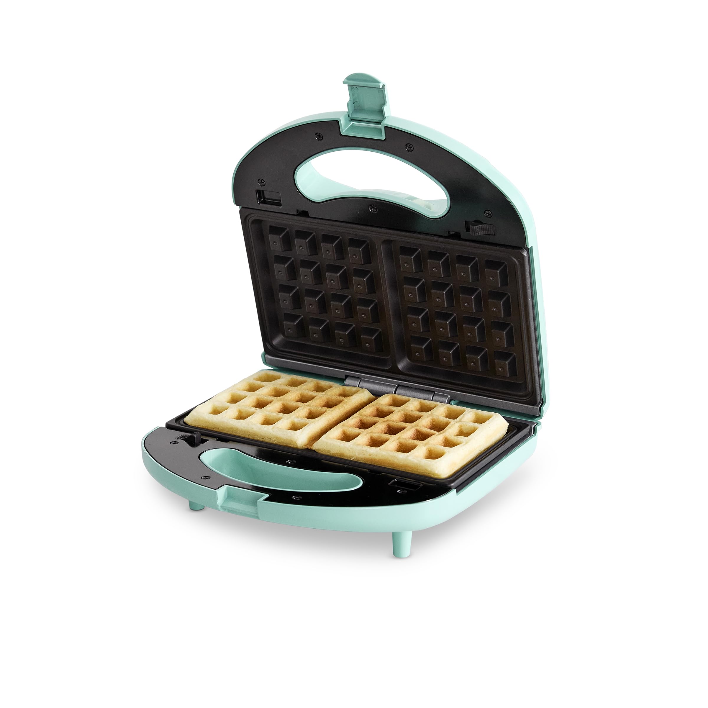GreenLife Electric Waffle Sandwich Maker, Toaster, Panini Press with Healthy Ceramic Nonstick Plates, Perfect for Tuna Melts, Cr