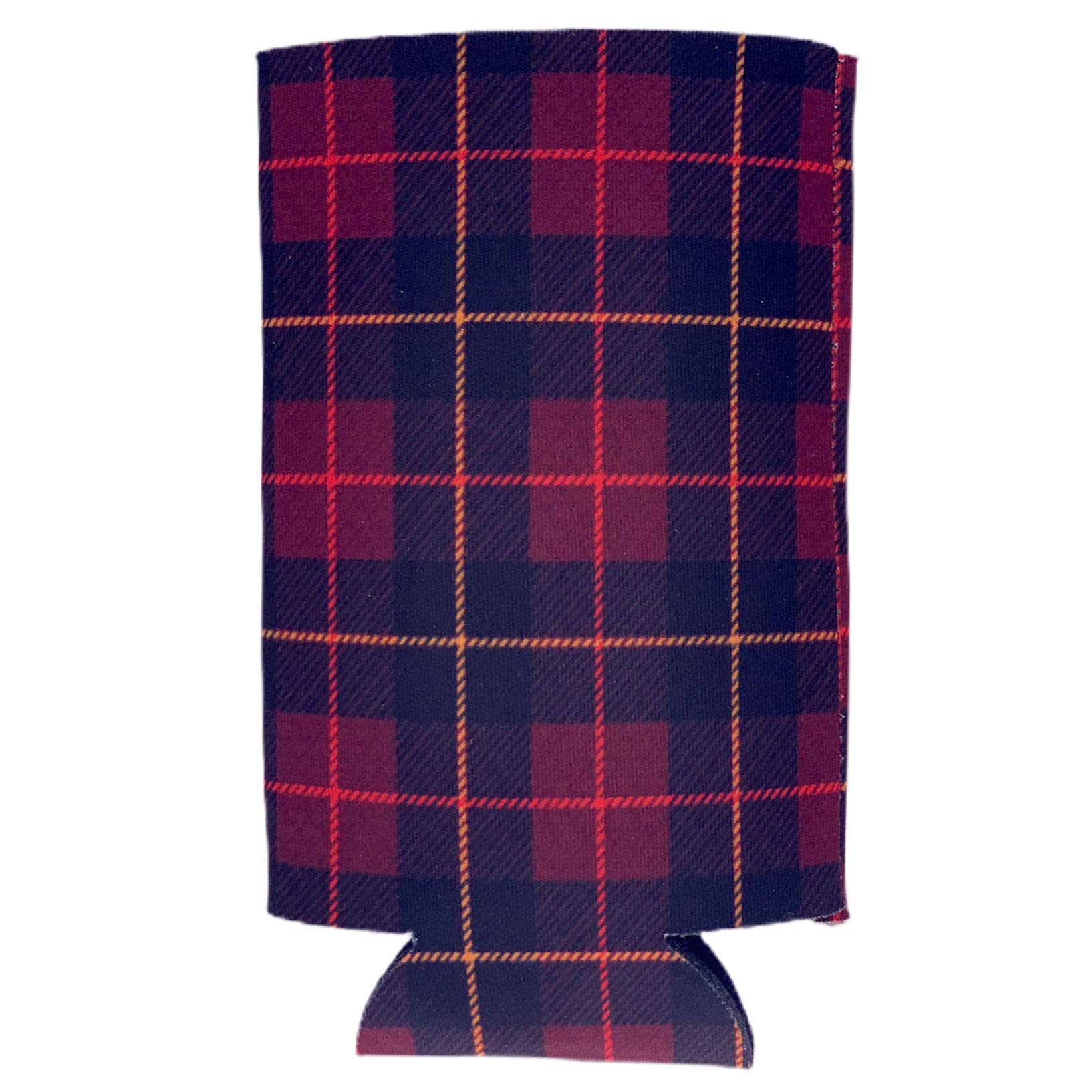 Flannel Plaid Pattern 16 Oz. Can Coolie