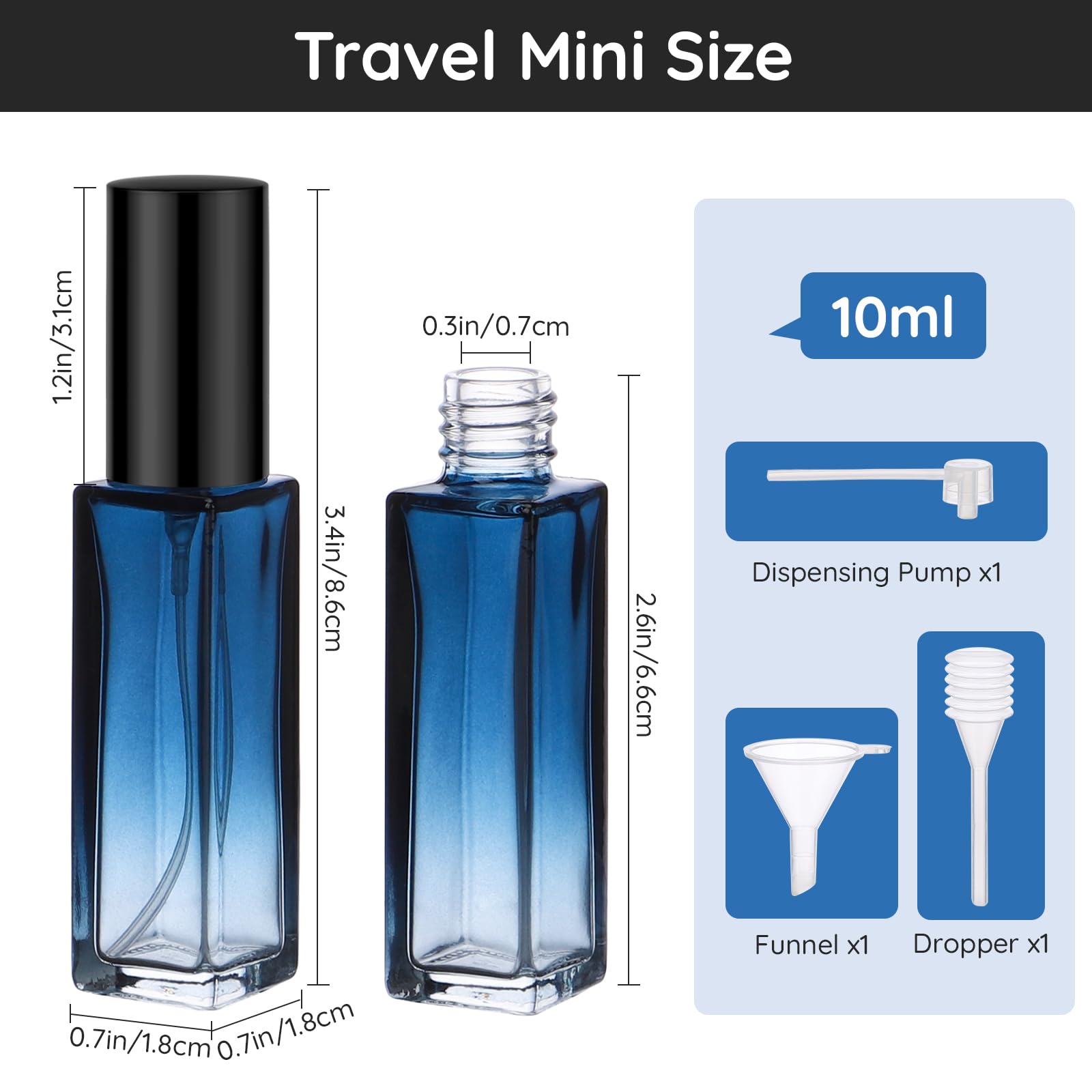 Segbeauty 10Ml Perfume Travel Refillable, 5 Pack Mini Glass Spray Bottles With Refill Tool, Portable Cologne Dispenser Fine Mist