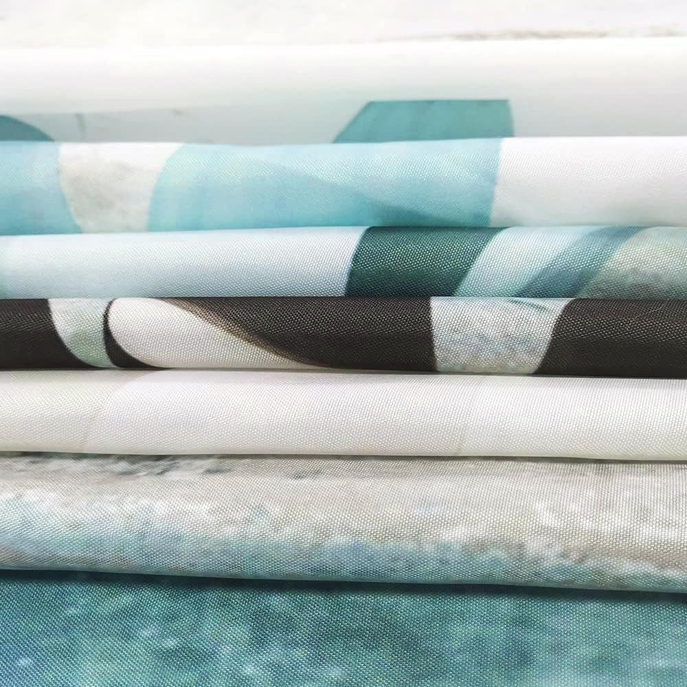 Jawo Teal Daisy Floral Flowers Shower Curtain, Farm Rustic Farmhouse And Butterfly On Country Wooden Shower Curtain, Turquoise B