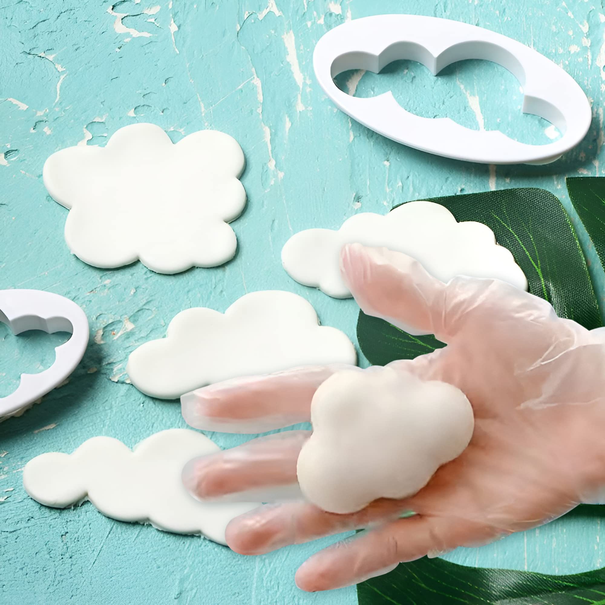 14 Pieces Cloud Shape Mold Set, 11 Pieces Cloud Cookie Cutters And 3 Pieces 3D Cloud Silicone Molds Fondant Cloud Cutter Cake Mo