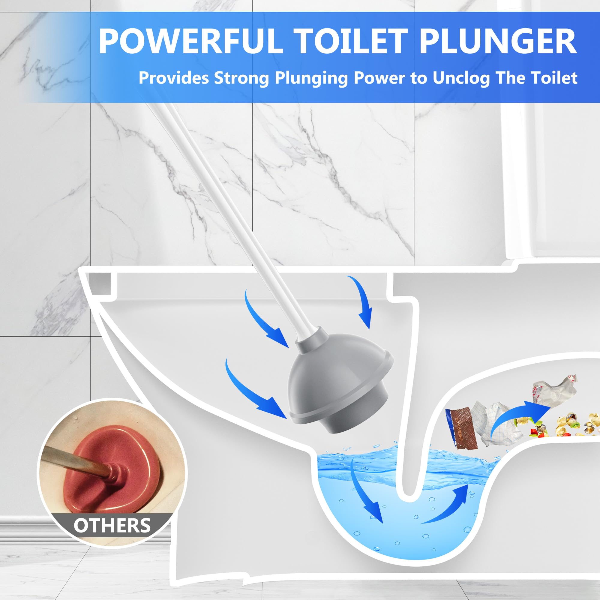 Lovloy Toilet Plunger With Holder, Plunger With Unique Holder, Plungers For Bathroom With Holder, Toilet Plunger Heavy Duty (2,
