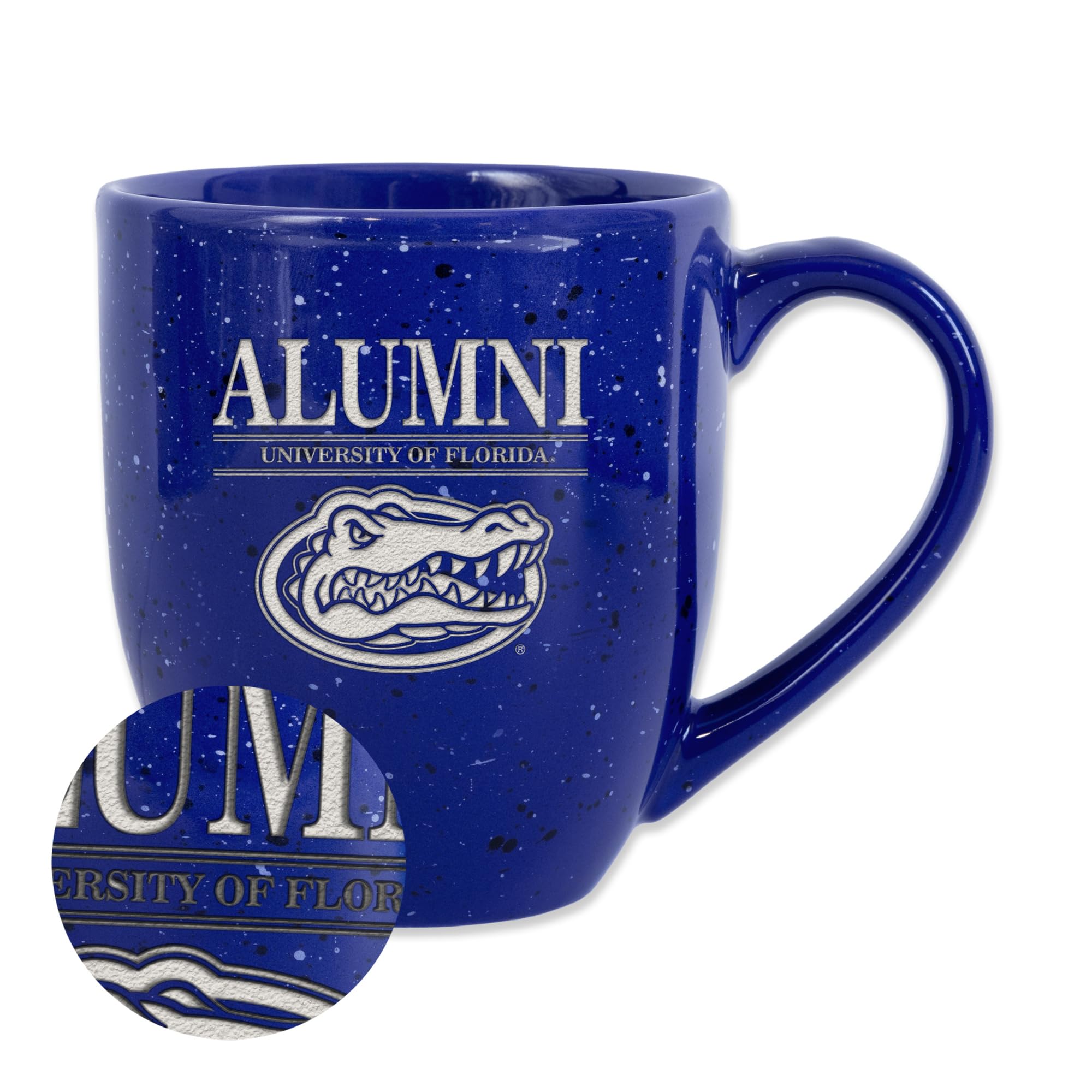 Rico Industries NCAA Florida Gators Alumni 16 oz Team Color Laser Engraved Speckled Ceramic Coffee Mug