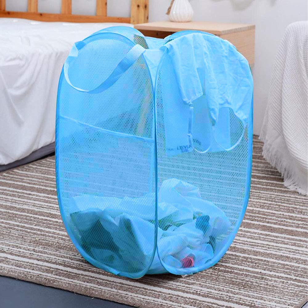 Larpur Pop Up Laundry Hamper, Collapsible Laundry Basket, Portable Mesh Clothes Hamper For Kids Room, College Dorm, Bathroom, Fo