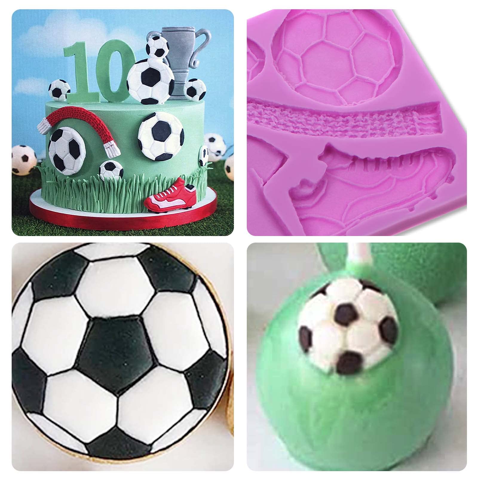 Football Theme Fondant Molds, Large Soccer Shoes Silicone Mold, Jersey Trophy Chocolate Mold For Cake Decoration Cupcake Topper