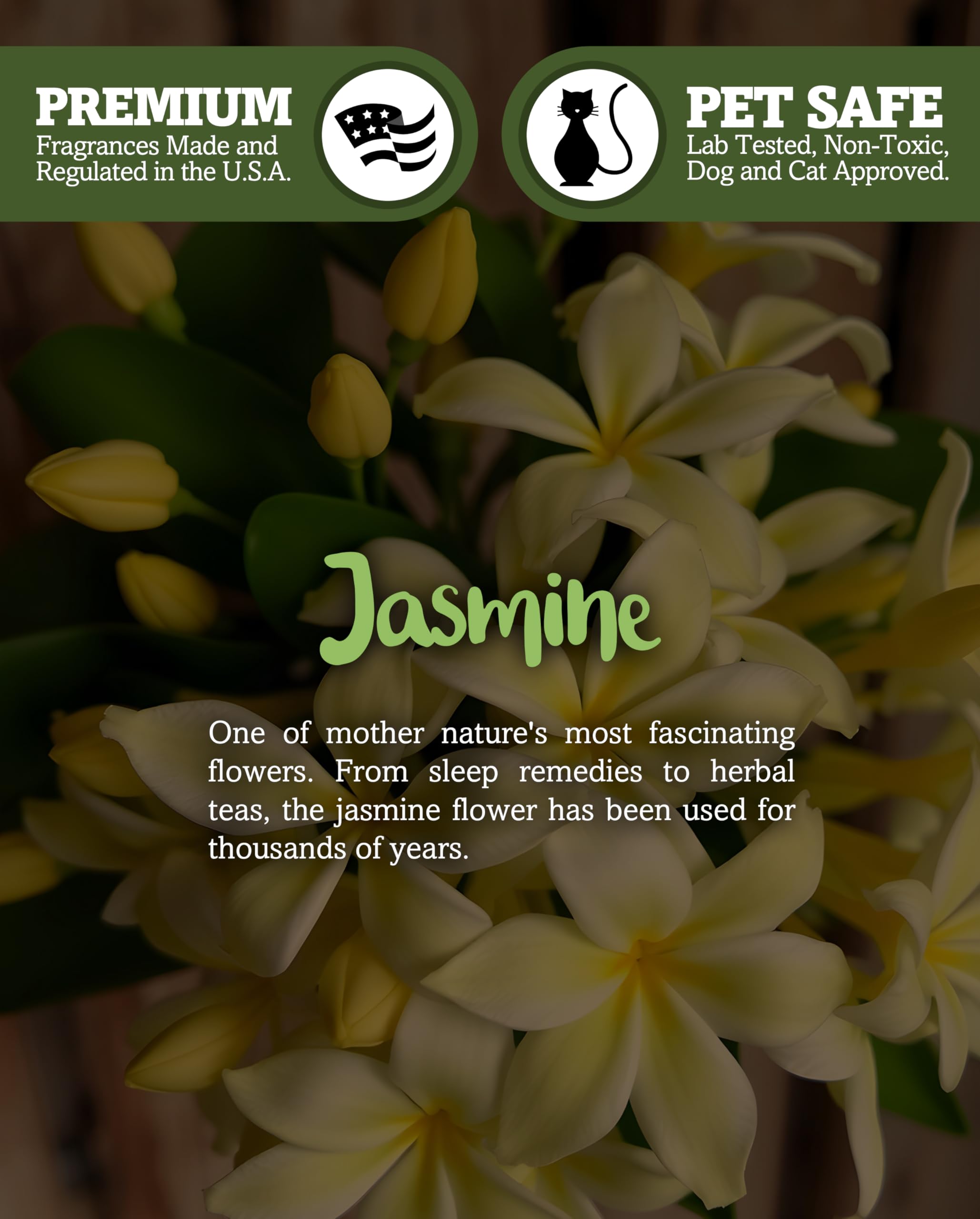 Shortie's Candle Company Pure Jasmine Wax Melts - 1 Highly Scented 3 Oz. Bar - Made with Essential & Natural Oils - Flower & Flo