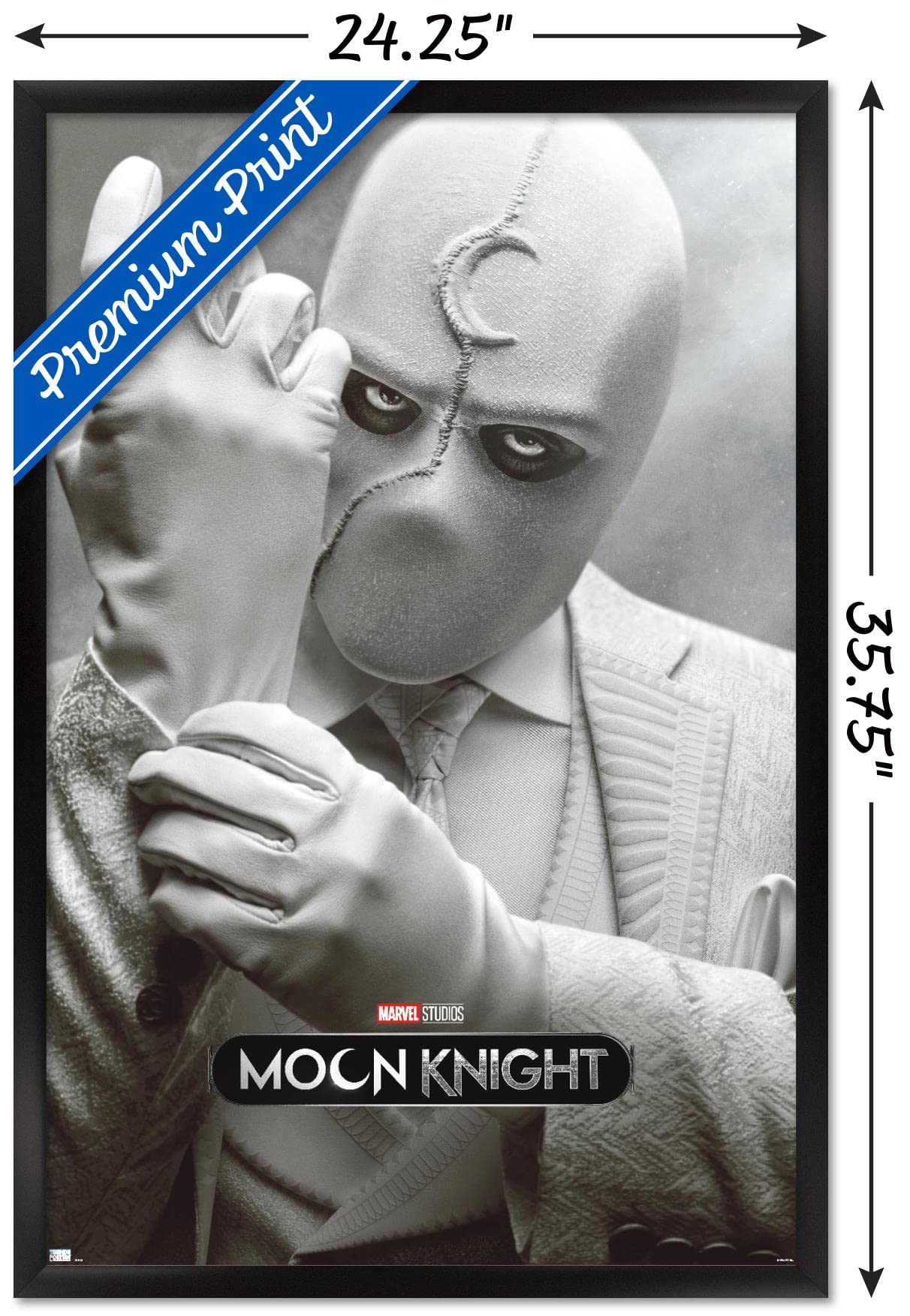 Trends International Marvel Moon Knight - Mr. Knight One Sheet Wall Poster, 22.375'' X 34'', Black Framed Version