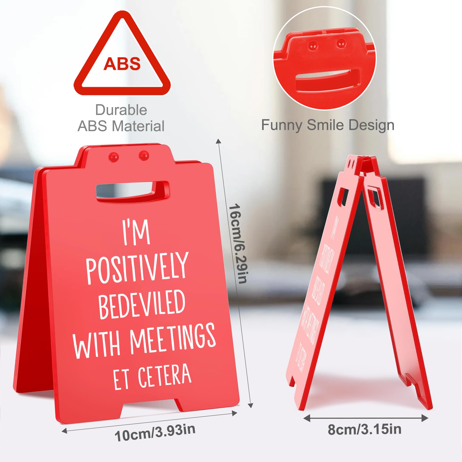 Sarcastic Gifts for Coworkers, Teammates,Friends | Positively Bedeviled with Meetings Et Cetera | Cute Office Decor for Work Des