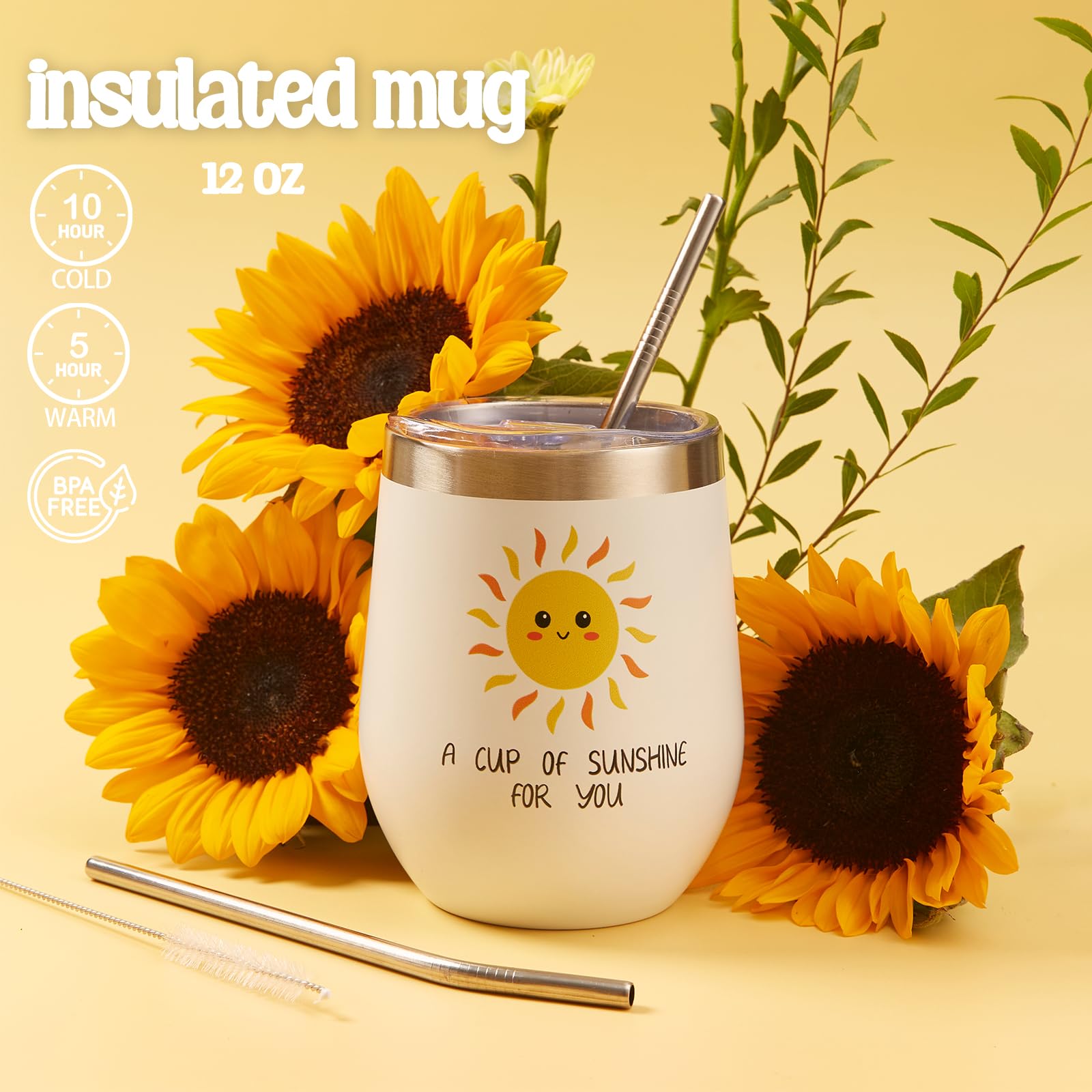 Unboxment Sunflower Gifts For Women, Sending Sunshine Gift Basket, Get Well Soon Gifts For Sick Friend, Feel Better Care Package