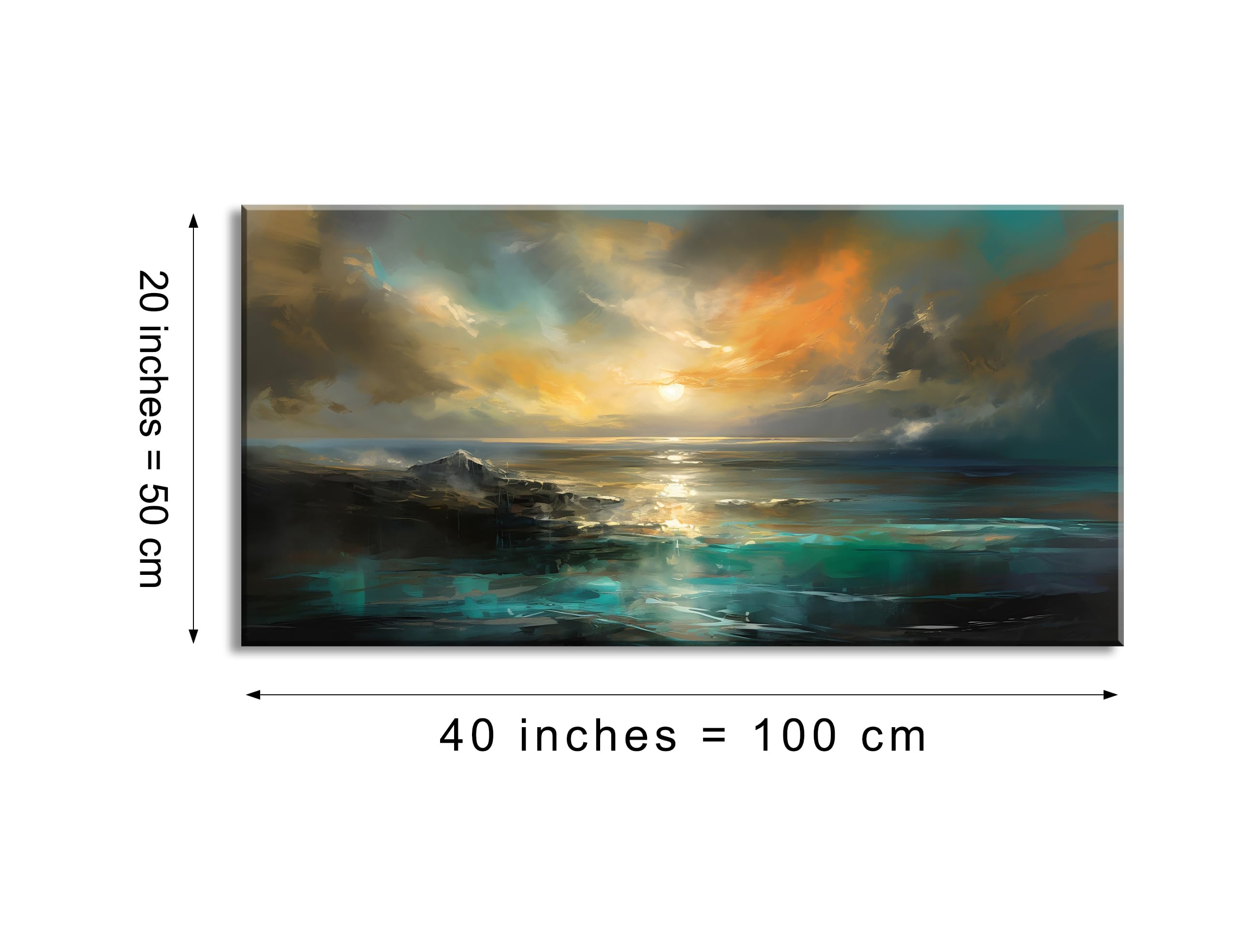 Lasdel Ocean Sunset Landscape Canvas Wall Art For Living Room Bedroom Home Decoration, Beautiful Nature Scenery Oil Painting Pri