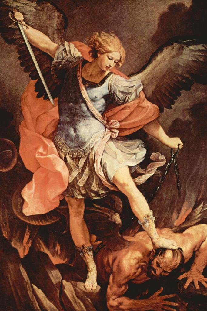 Guido Reni Michael Arcangel Guido Reni Realism Romantic Artwork Michelangelo Prints Biblical Drawings Painting Wall Art Renaissa