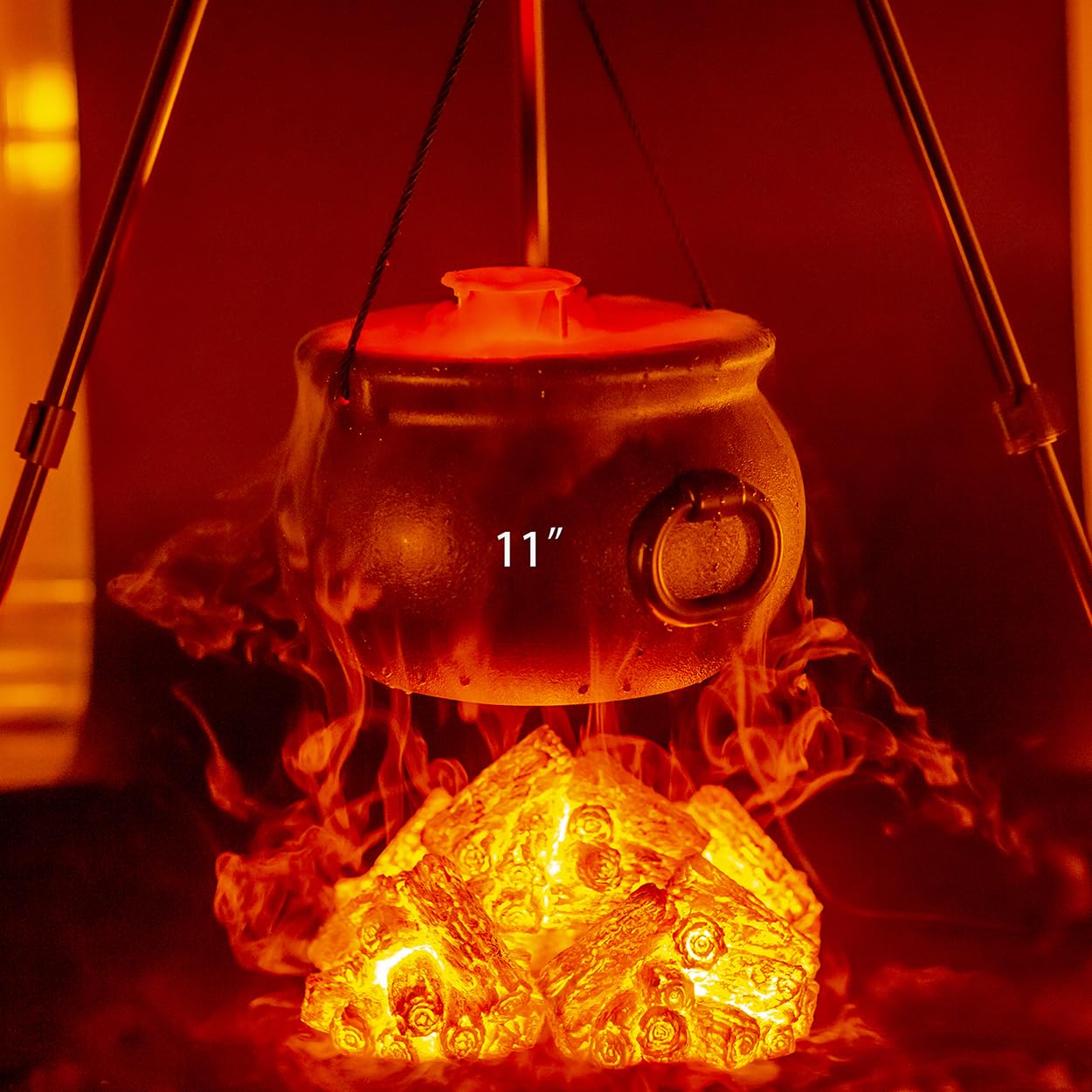 Glocamping 11'' And 7.4    Package Large Easter Day, St. Patrick'S Day, Halloween Black Plastic Witch Cauldron Kettle, Candy Hol