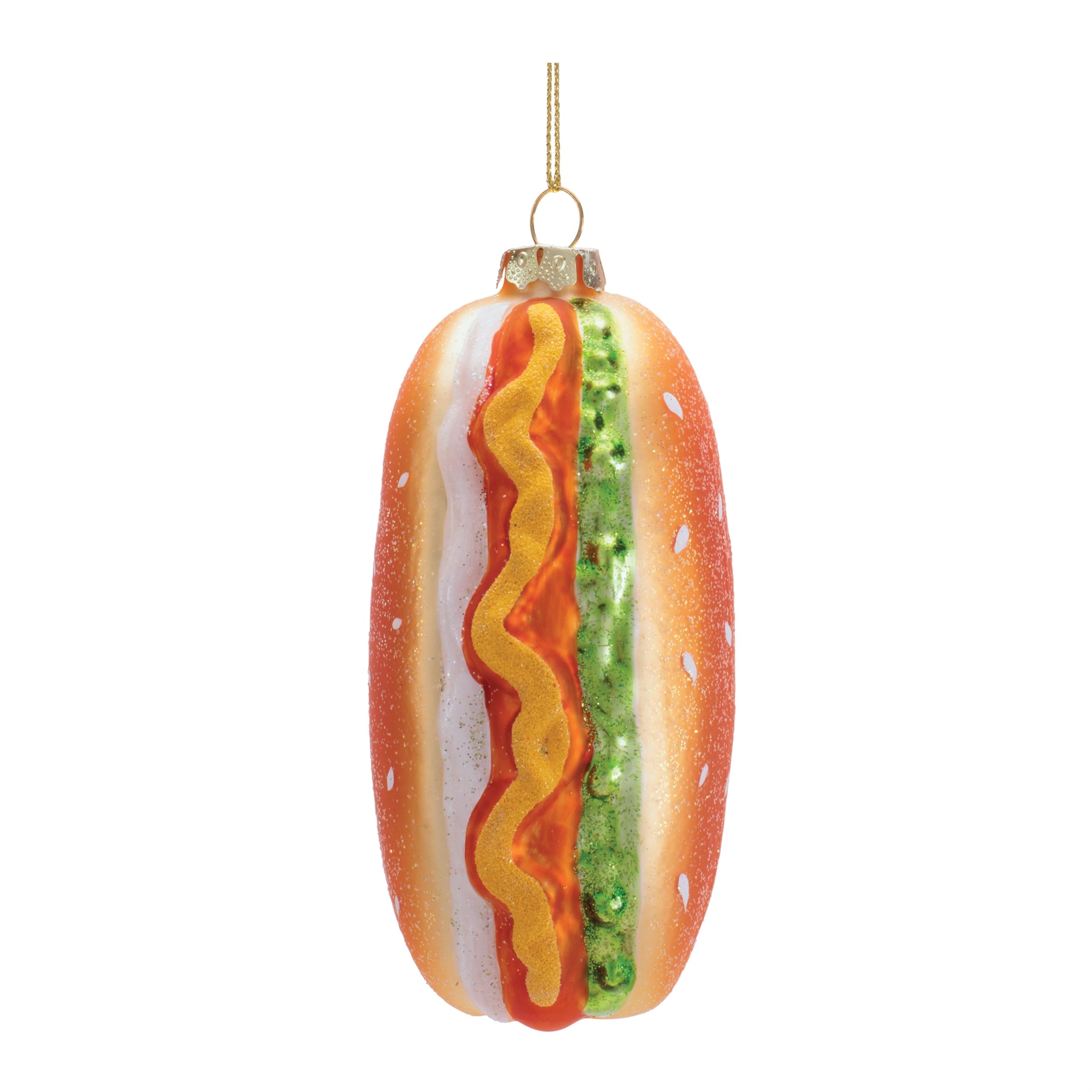 Hot Dog Ornament (Set of 12) 4.5H Glass