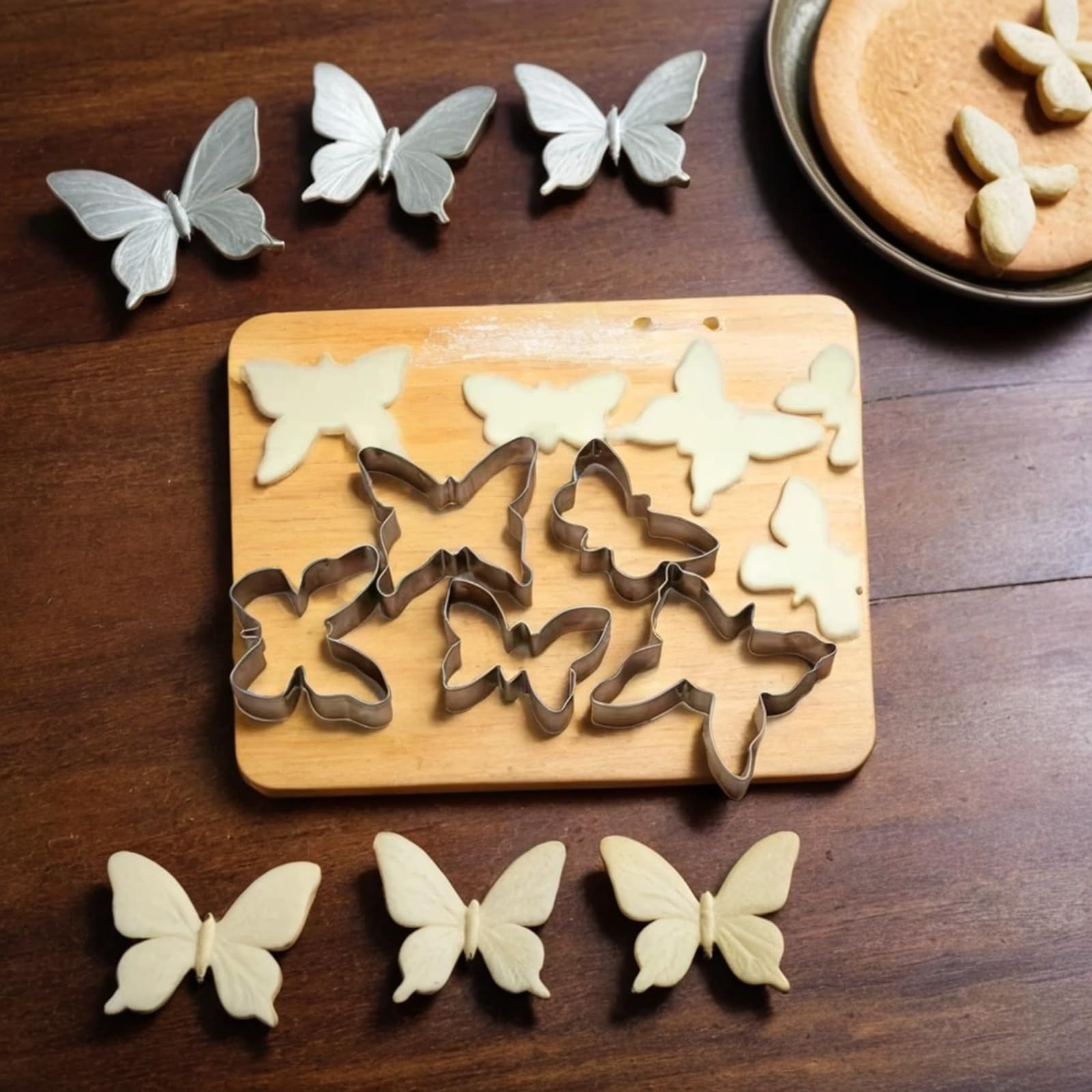 Neljibehu Butterfly Cookie Cutter, 5-Piece Mini Stainless Steel Cookie Cutter Set, Used For Diy Baking Cake Craft Pastry Baking