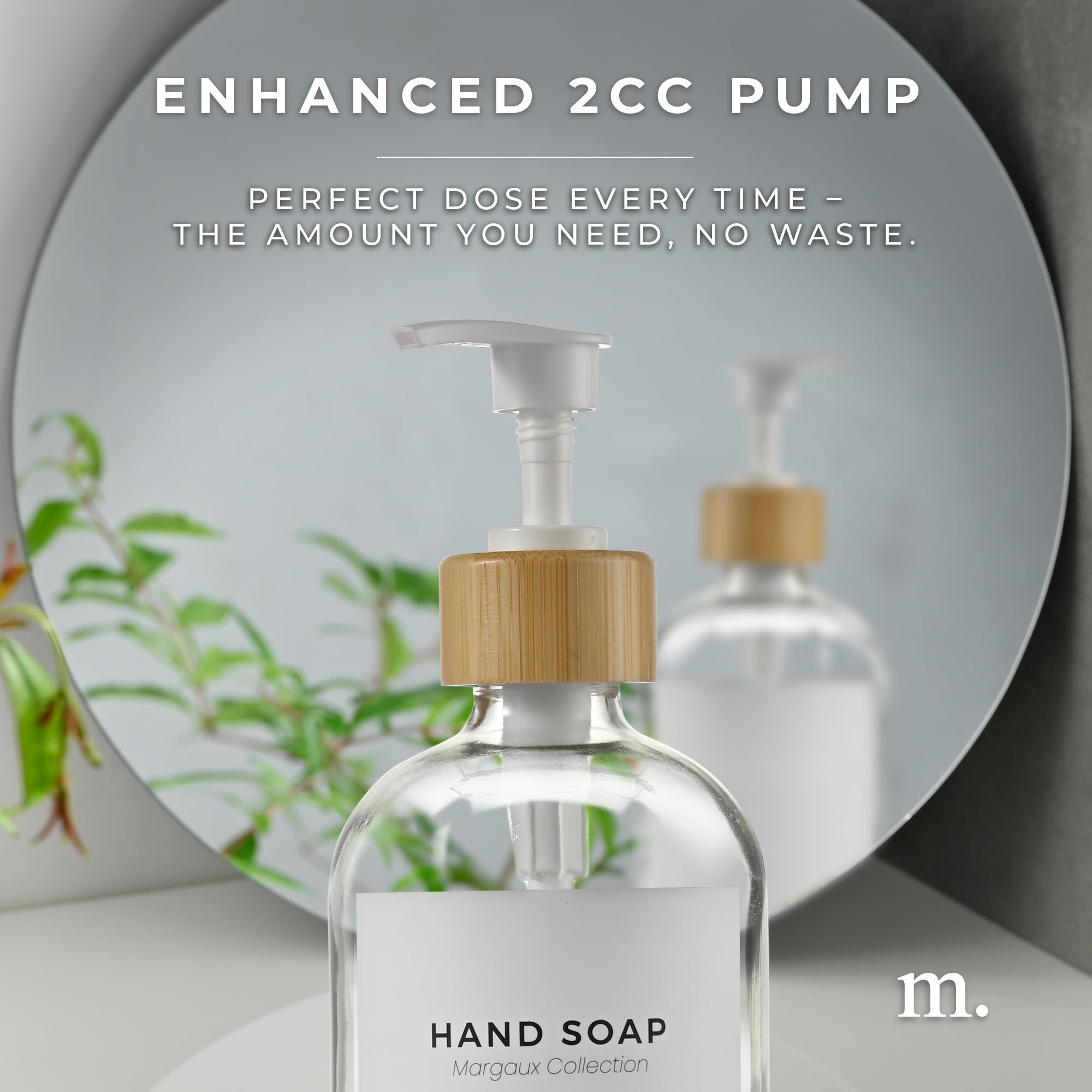 Maisonovo Kitchen Soap Dispenser | 16.9 Fl Oz Glass Clear Soap Dispenser With Bamboo Pump