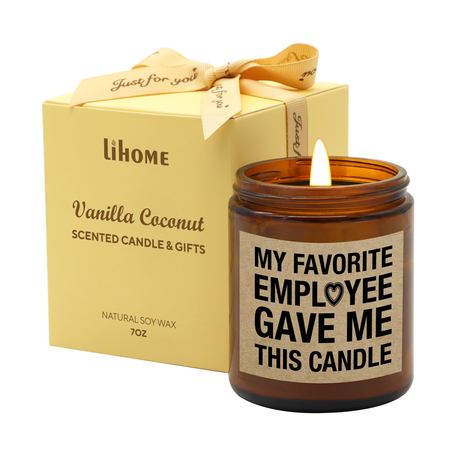 Lihome Boss Gifts for Women - Gifts for Boss, Boss Day Gifts, Natural Soy Wax Vanilla Coconut Candle(7oz)