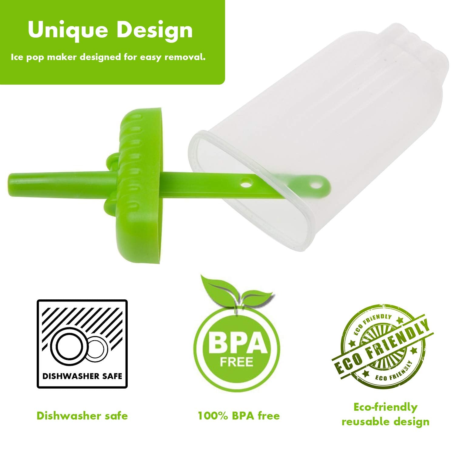 Popsicles Molds, Ozera Set Of 6 Reusable Ice Pop Molds Easy Release Popsicle Maker Molds Cream Popcical Molds For Homemade Popsi