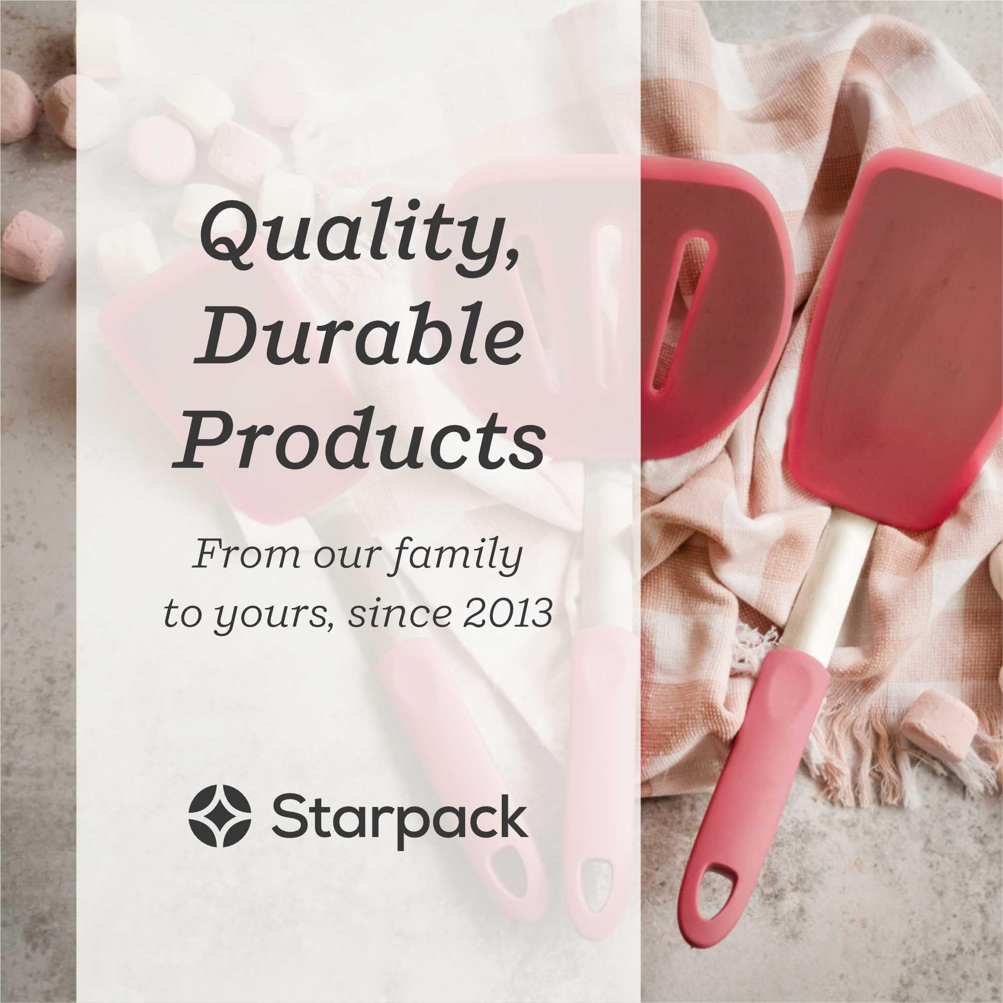 Starpack Premium Flexible Large Silicone Turner Spatula - High Heat Resistant To 600F, Hygienic One Piece Design, Non Stick Rubb
