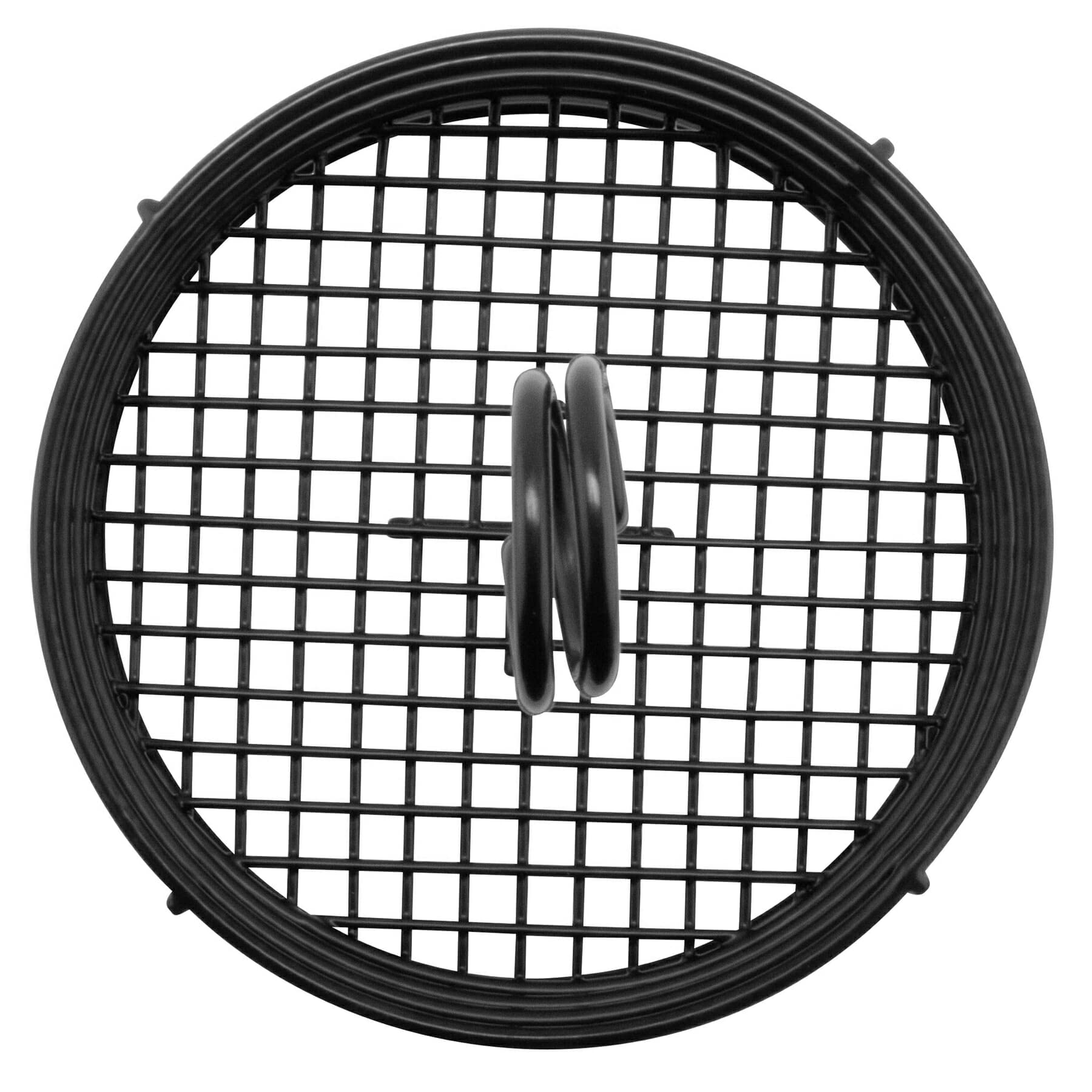 G.E.T. 4-31855 Black Round Stainless Steel Condiment Caddy Iron Polyethylene Coated Table Caddies Collection, 7.5''
