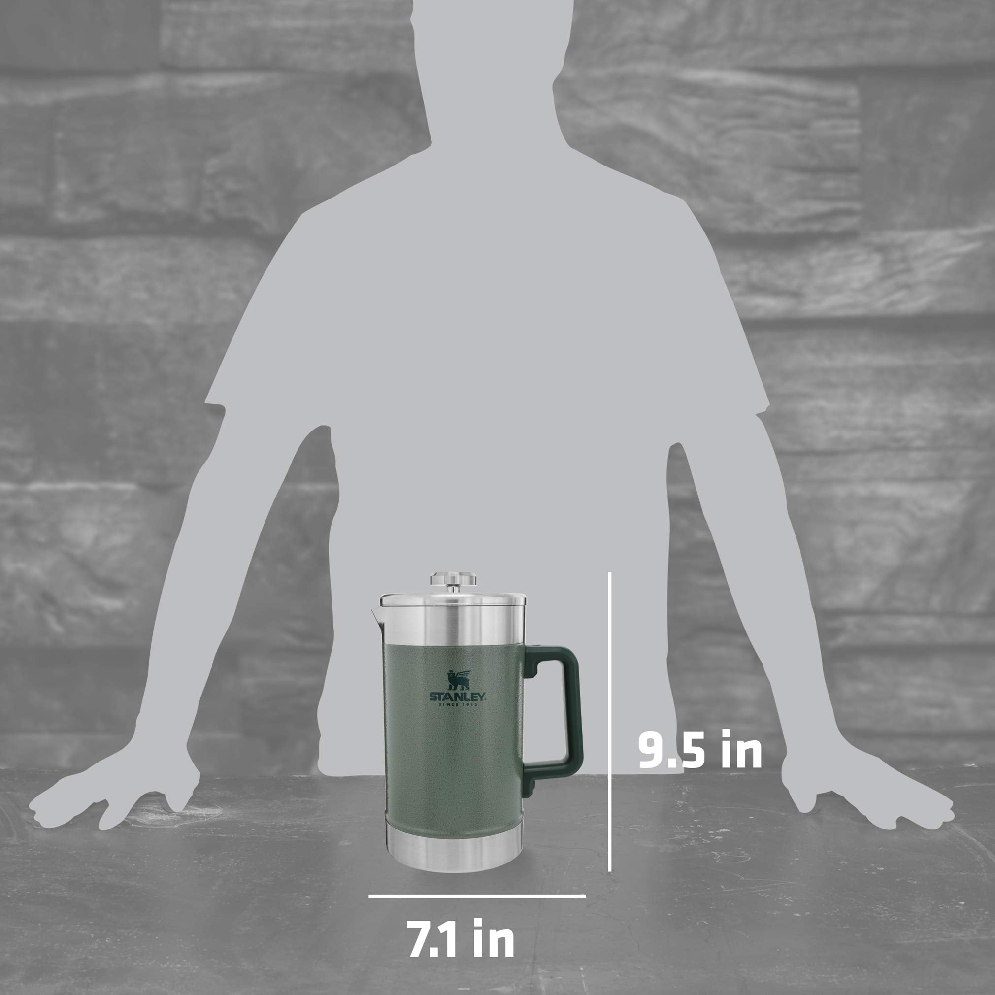 Stanley French Press 48Oz With Double Vacuum Insulation, Stainless Steel Wide Mouth Coffee Press, Large Capacity, Ergonomic Hand