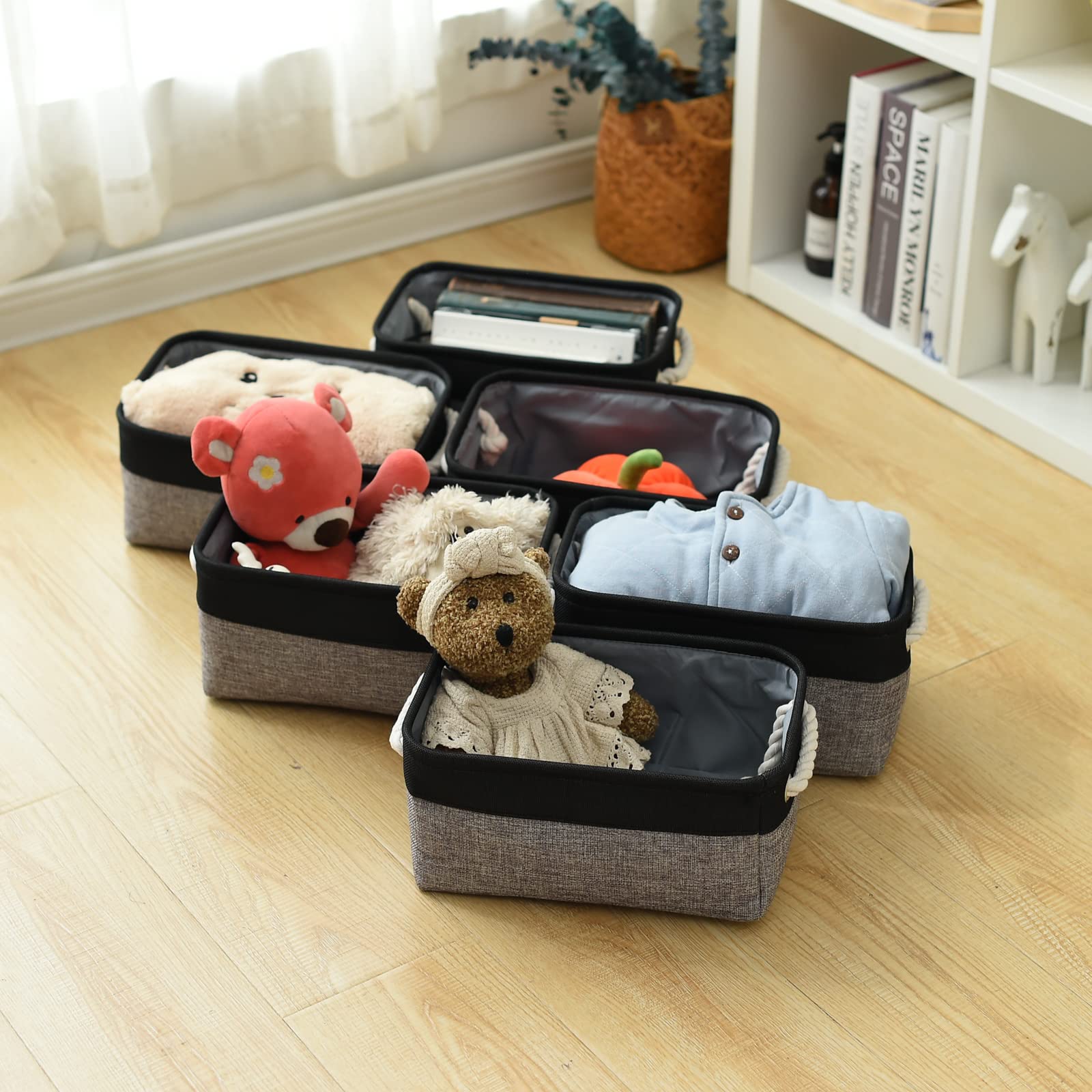 Sacyic Fabric Storage Cubes - Closet Storage Bins Storage Baskets For Organizing With Handles Organization And Storage 11.8 (L)