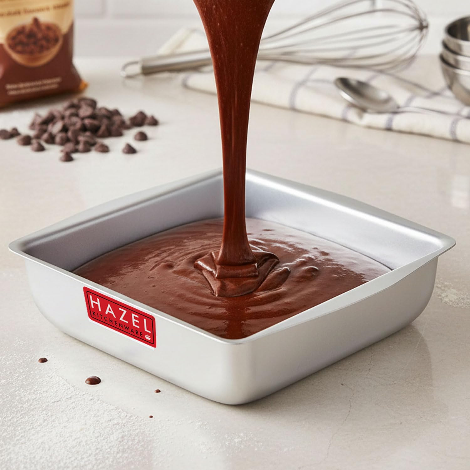 Hazel Aluminium Square Shape Cake Mould Large | Cake Making Tools Full Mould For Baking | Microwave Tray Aluminium Tin Otg Oven 