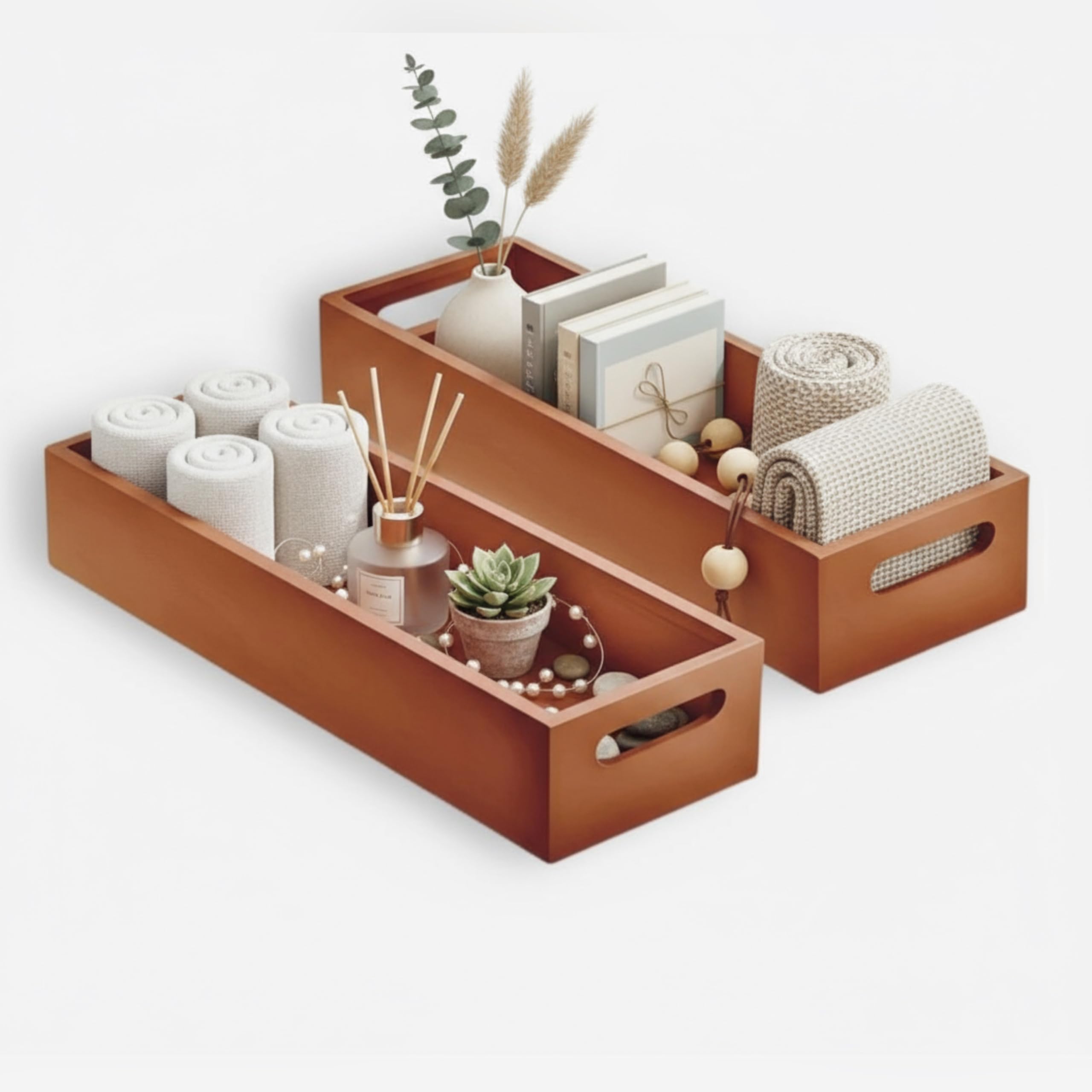 Wood Art Store Wooden Serving Tray - Rustic Breakfast Tray For Serving, Storage & Home Decor - Decorative Ottoman Tray For Home,