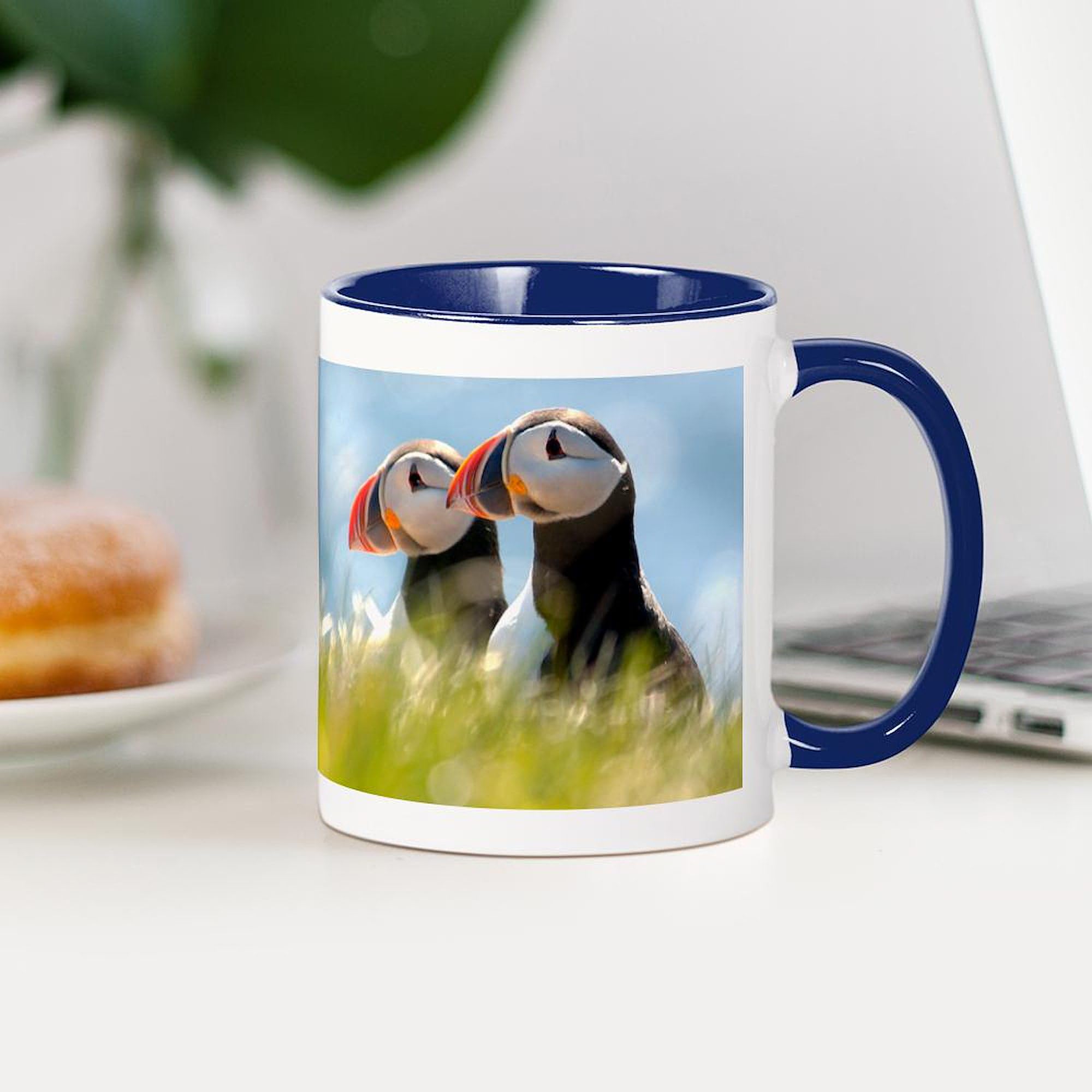 CafePress Puffin Pair Mug 11 oz (325 ml) Ceramic Coffee Mug