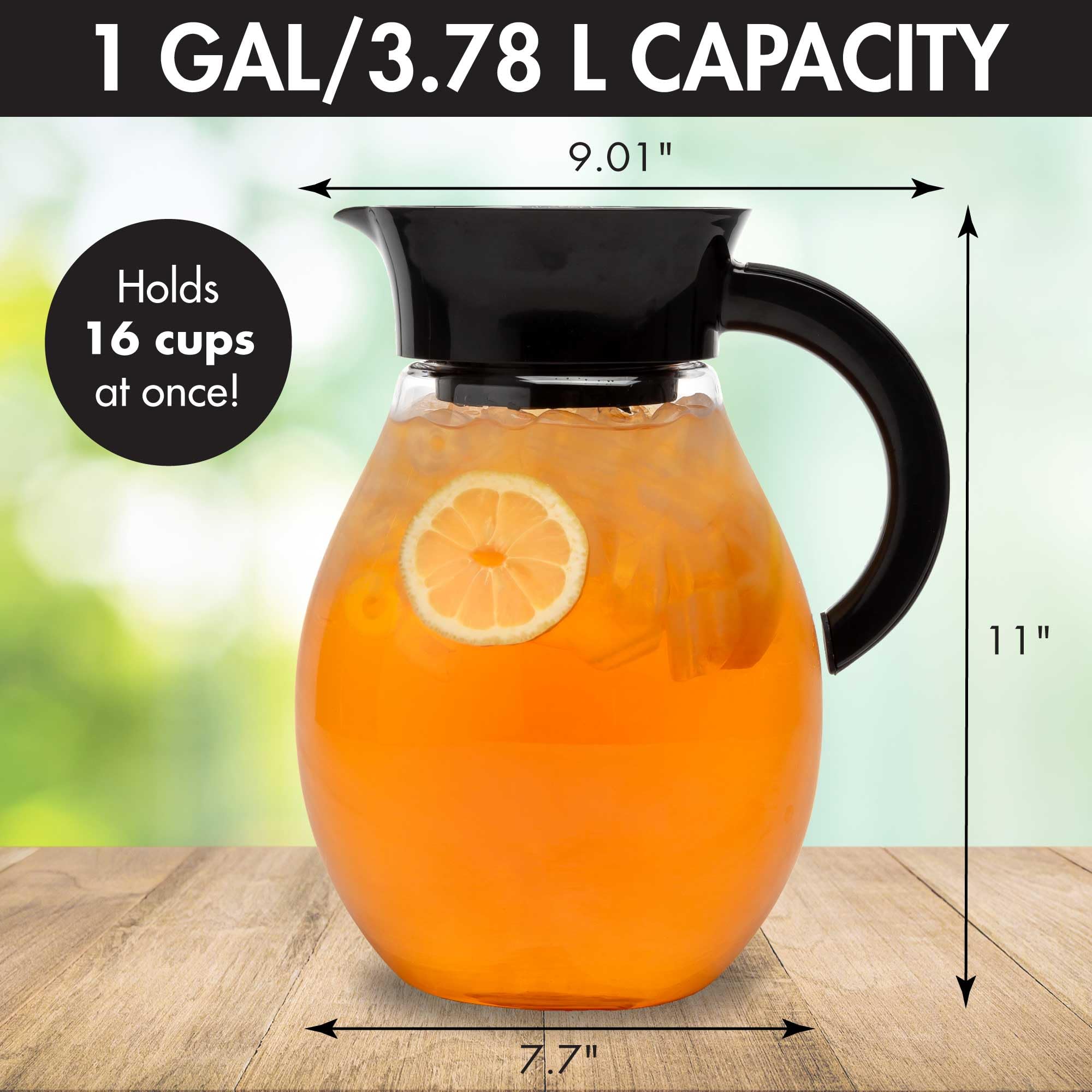 Primula The Big Iced Tea Maker And Infuser, Plastic Beverage Pitcher With Leak Proof, Airtight Lid, Fine Mesh Reusable Filter, M