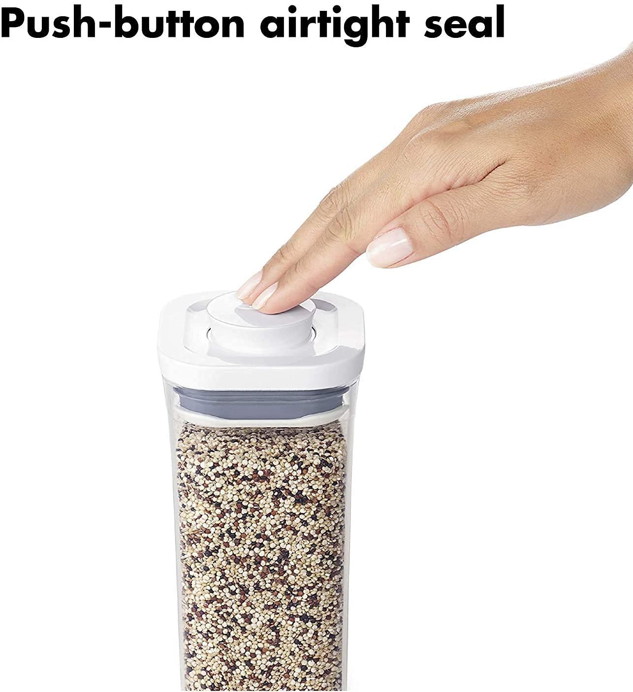 Oxo Goodgrips Pop Container - Airtight Food Storage - 1.7 Qt Rectangle (Set Of 4) For Coffee And More