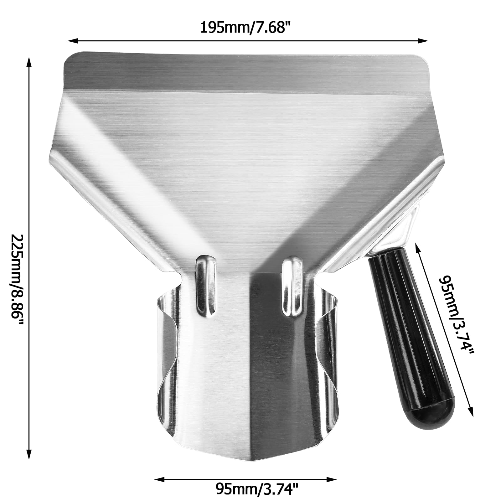 Bonsicoky Stainless Steel French Fry Popcorn Scoop, Quick Fill Tool For Food Bags & Boxes, Multipurpose Utility Scooper For Bagg