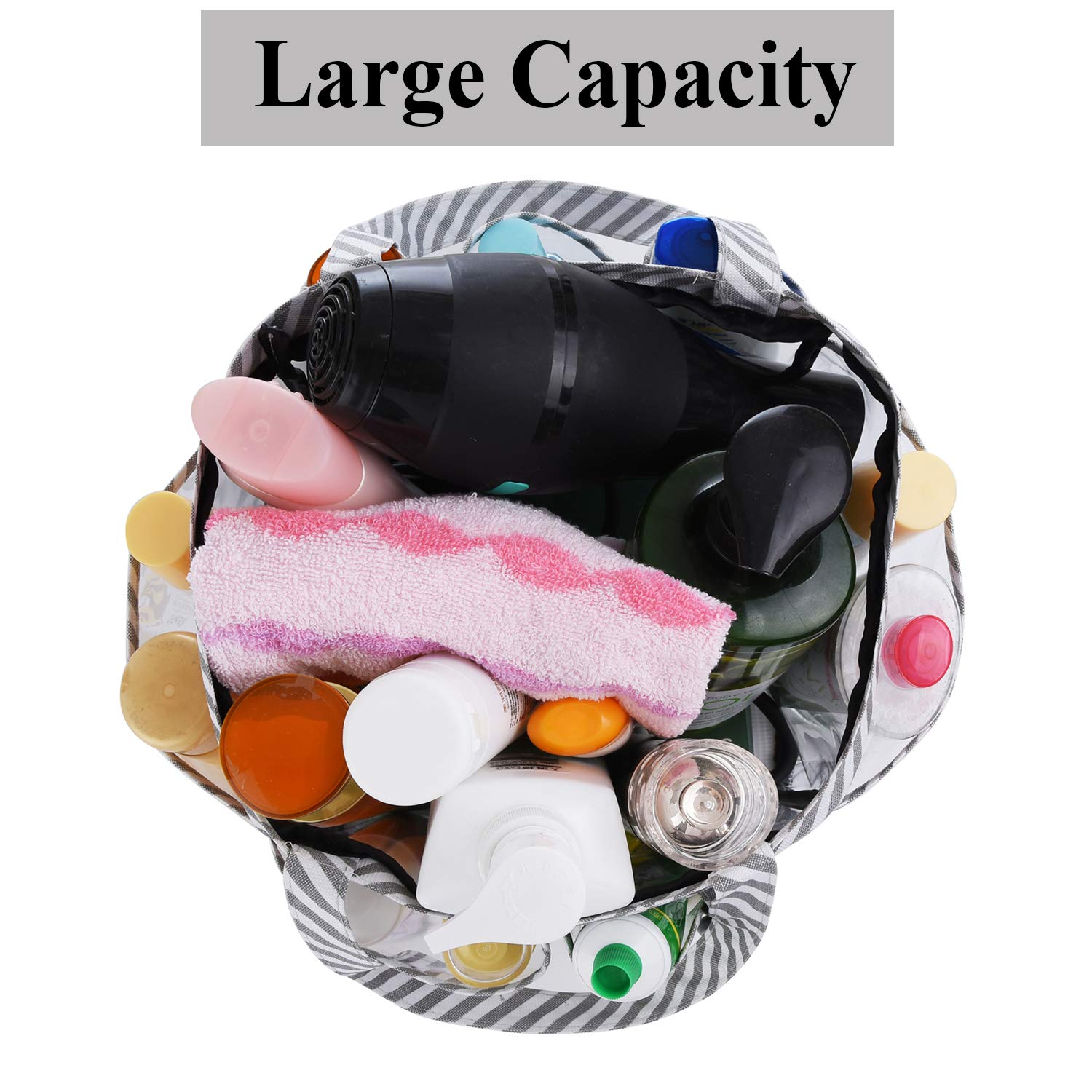 Haundry Waterproof Shower Caddy For College Dorm Room Essentials, Portable Shower Caddy Tote With 8-Pocket, Shower Bag For Beach