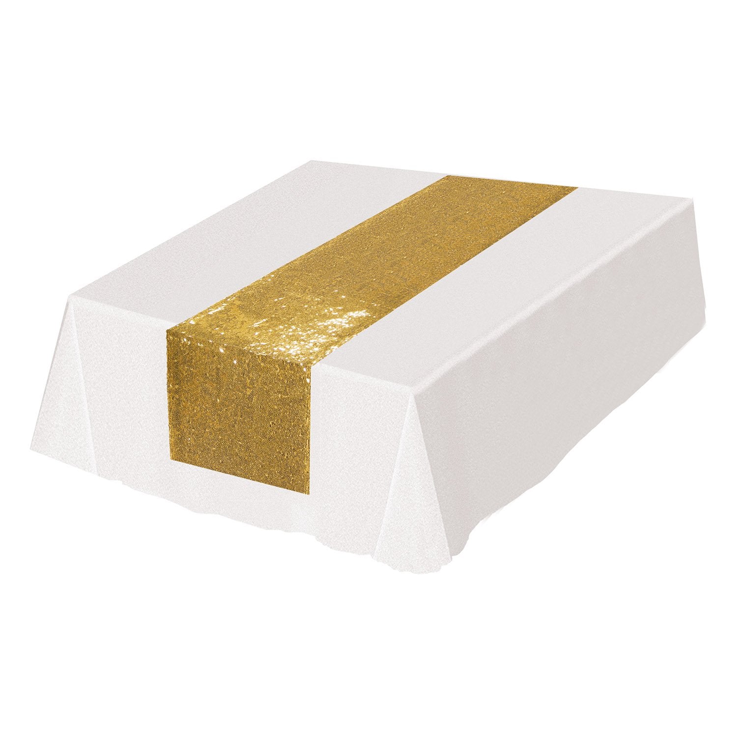 Beistle Sequined Gold Table Runner
