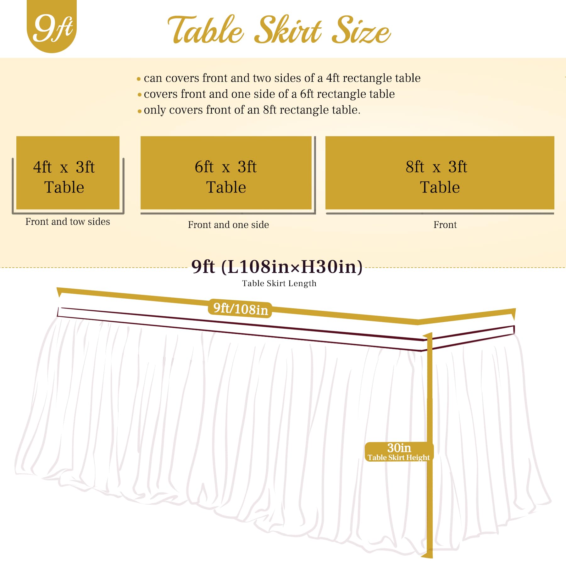 Royal Blue Tulle Table Skirt For Baby Shower 9Ft Tutu Table Cloth Cover For Wedding Reception, Bridal Shower, Birthday Party, Gr