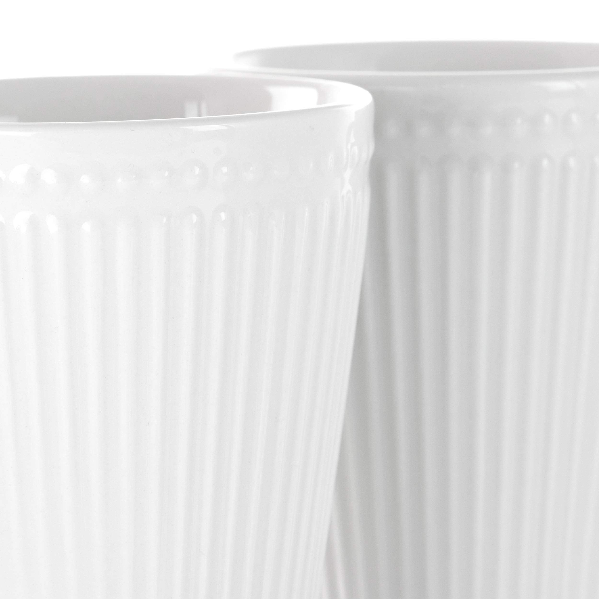 Elama Madeline 12 Piece Porcelain Mug Set In White