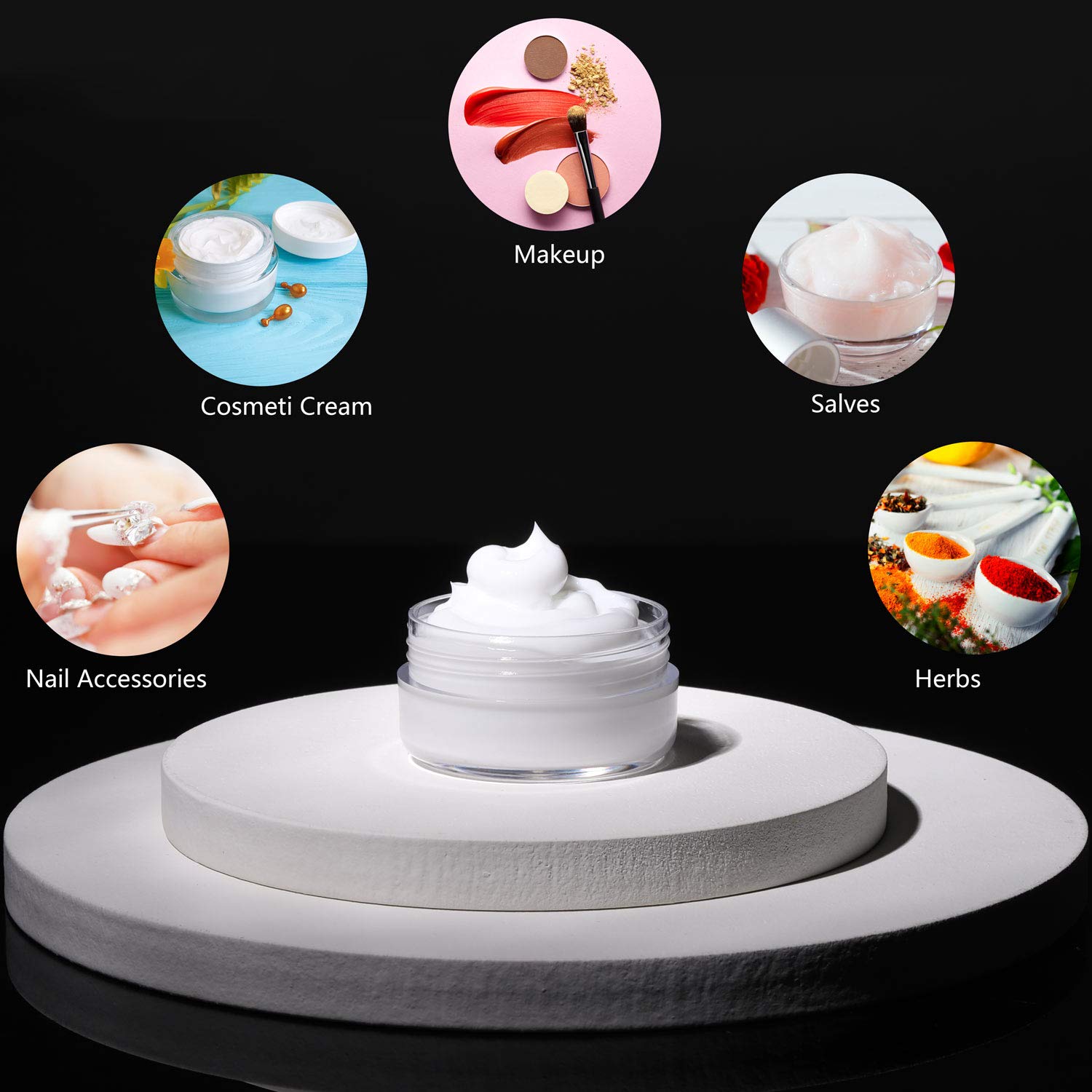 100 Count Mini Makeup Sample Containers With Lids 10G Plastic Cosmetic Containers Refillable Traveling Jars For Skin Care Produc