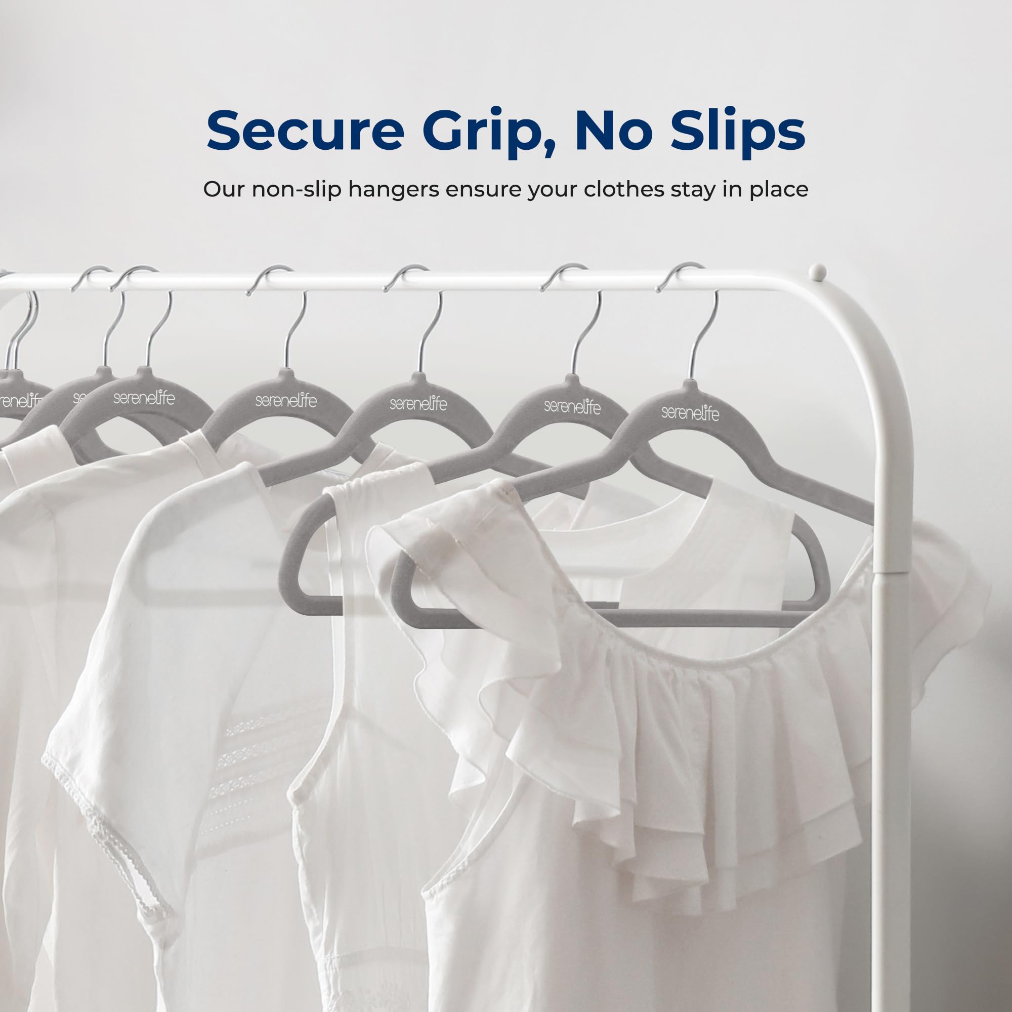 Serenelife 150 Pieces Velvet Hangers - Space Saving Heavy Duty Slim Suit Clothes Hanger Set With 360 Degree Swivel Metal Hook, C