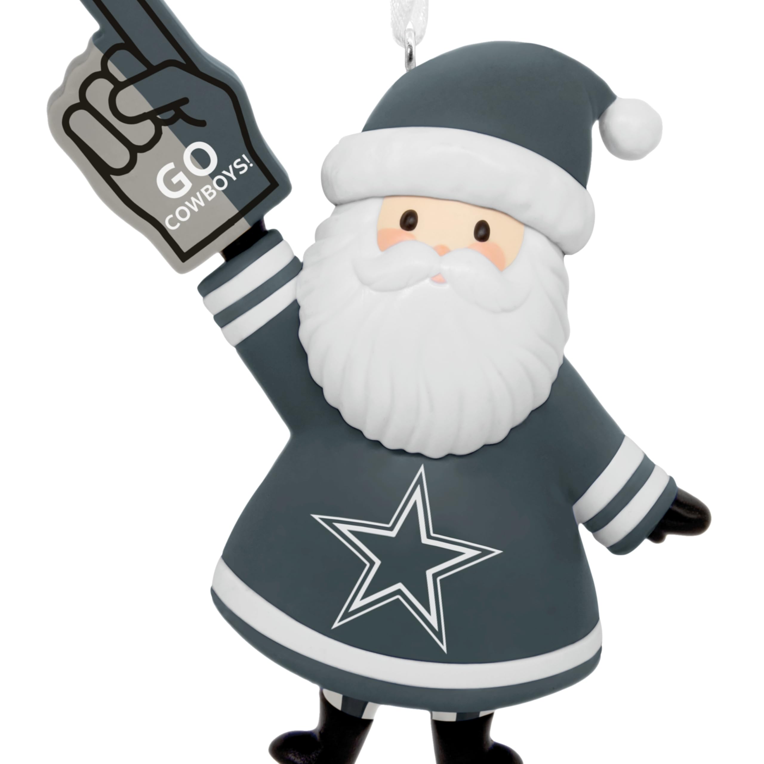 Hallmark NFL Dallas Cowboys Santa Fan Christmas Ornament, Gifts for Sports Fans