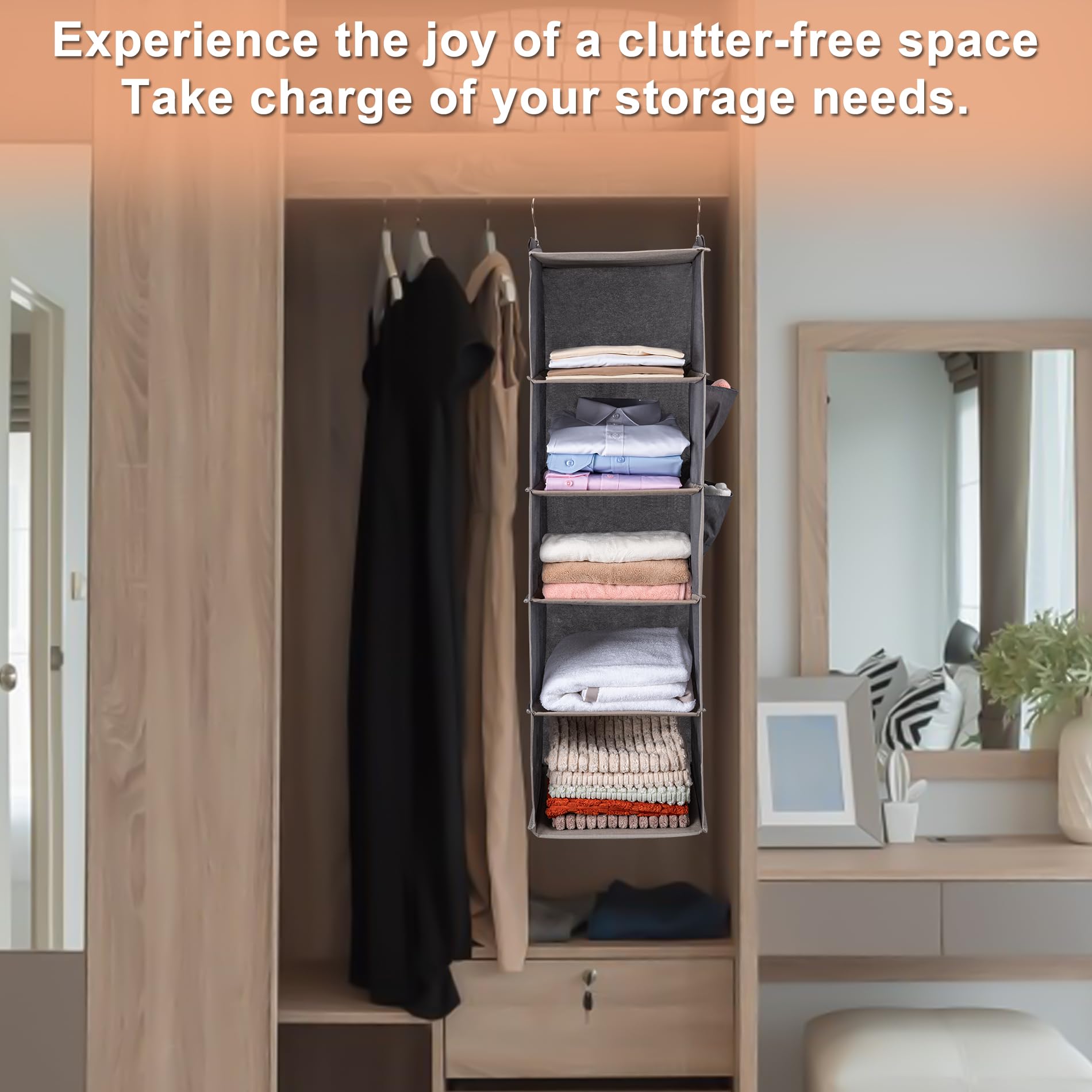 BOOMIBOO Hanging Closet Organize and Shelves